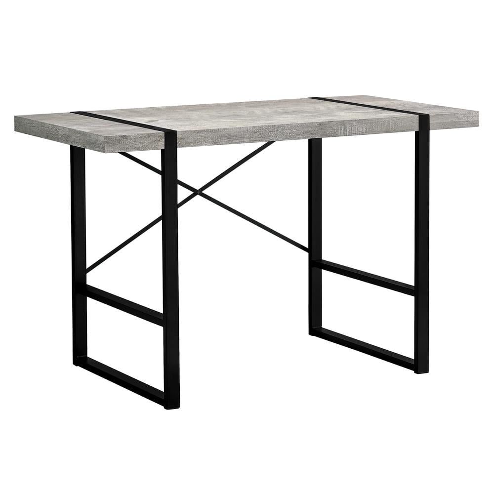 Executive Grey-Black Reclaimed Wood & Metal Computer Desk 49"