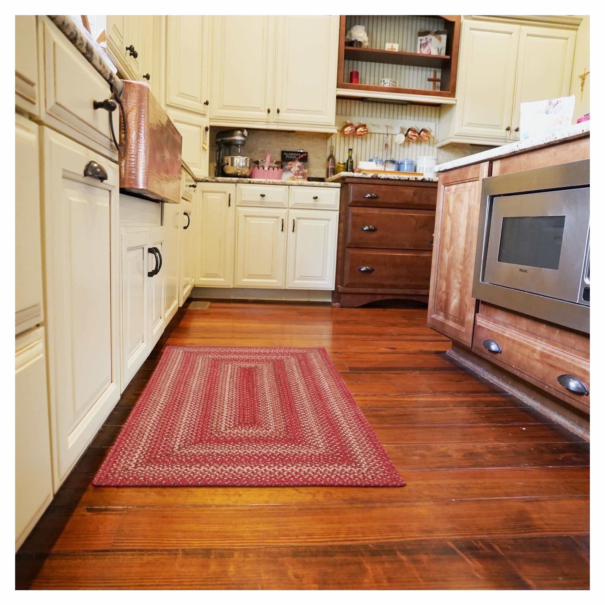 Apple Pie Red Braided Rectangular Jute Runner Rug