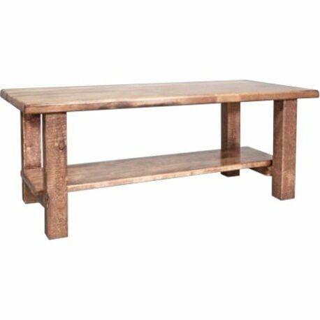 Homestead Rustic Rectangular Coffee Table with Storage Shelf