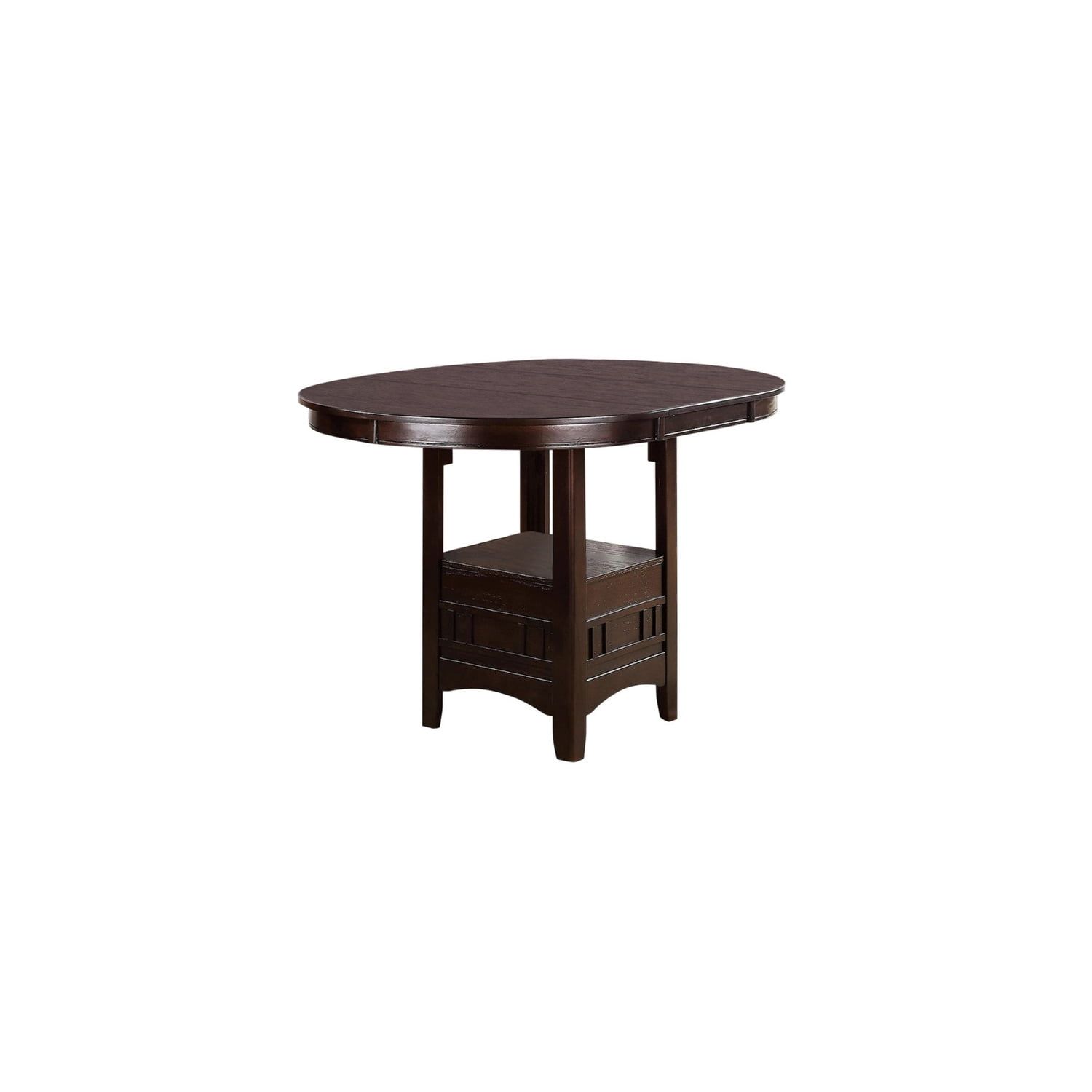 Dark Brown Wood Extendable Round Counter Height Table