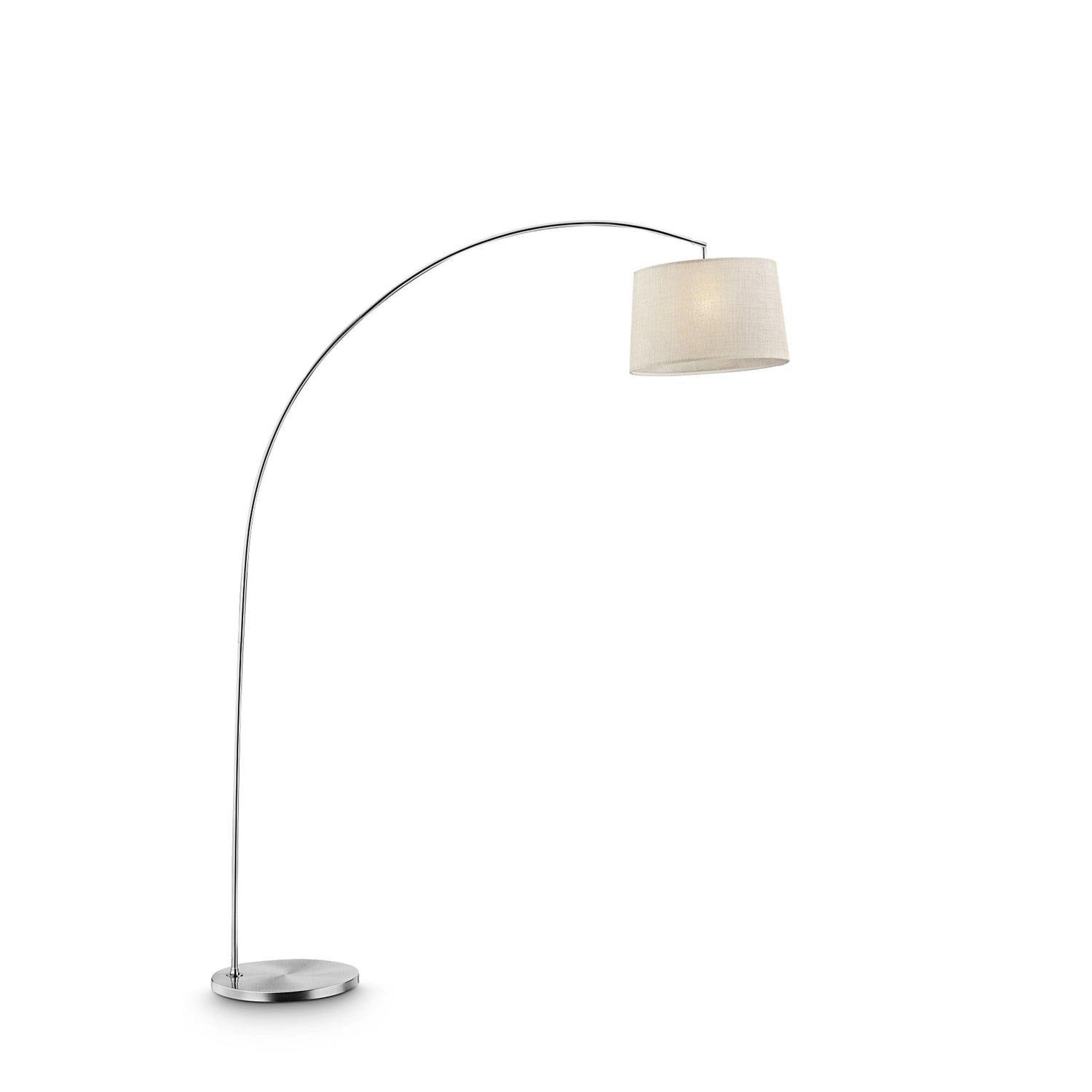 Adjustable Arc Floor Lamp 84.5" H with Beige Polycarbonate Shade and Polished Chrome Base