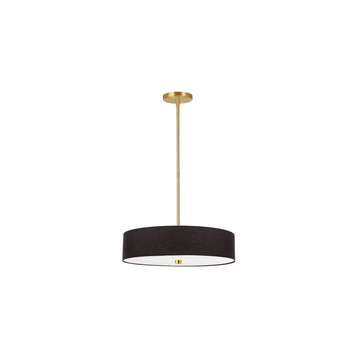 Everly Transitional 20" Aged Brass Drum Pendant with White Shade