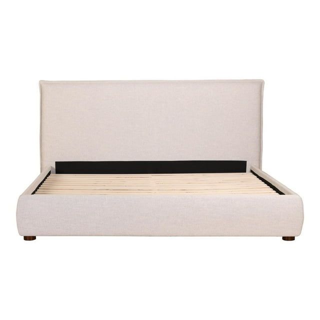 Transitional Gray Velvet King Platform Bed with Pine Frame