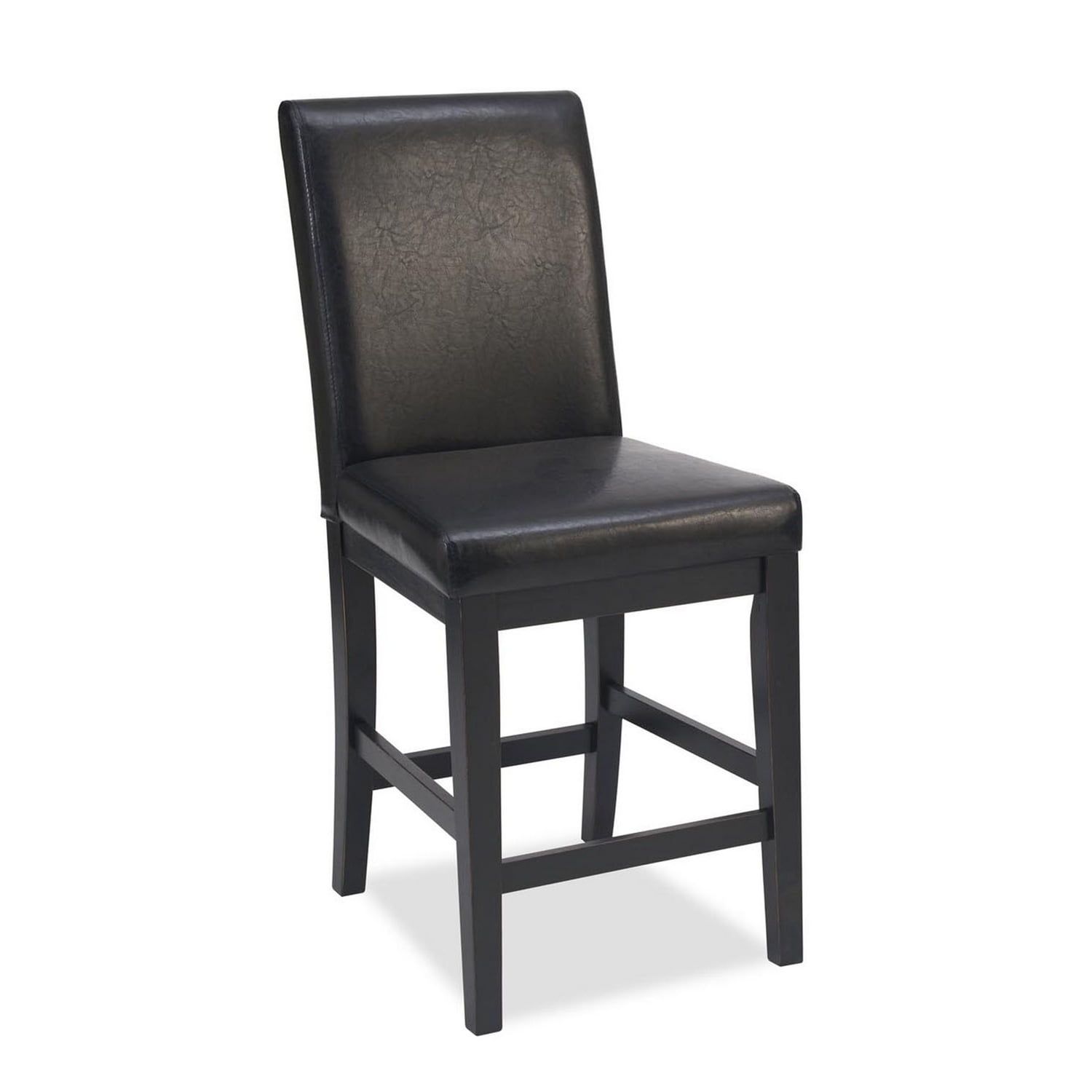 Nantucket Black Wood and Vinyl Counter Stool