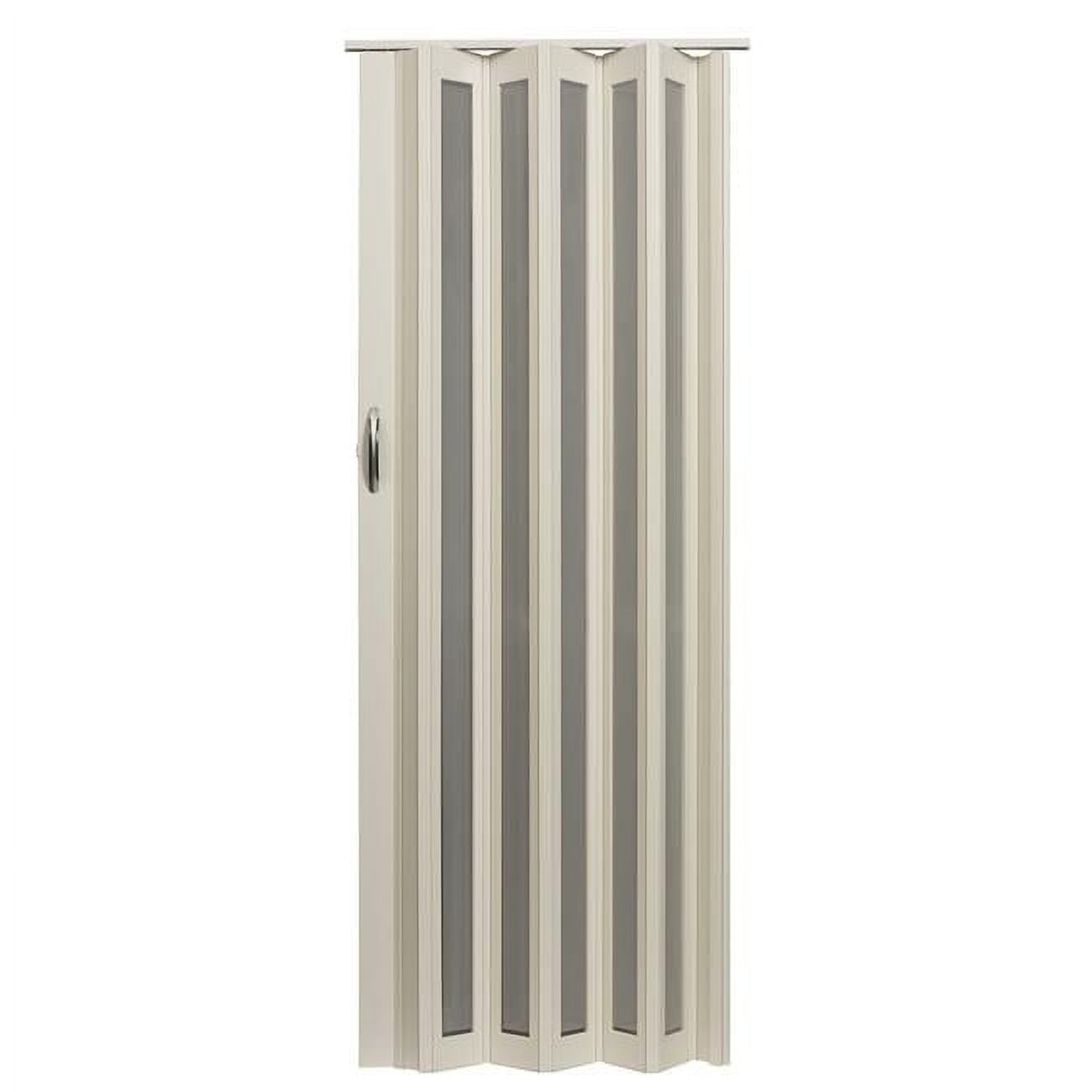 Metro Frosted White Turquoise Vinyl Folding Closet Door 36 x 80 in.