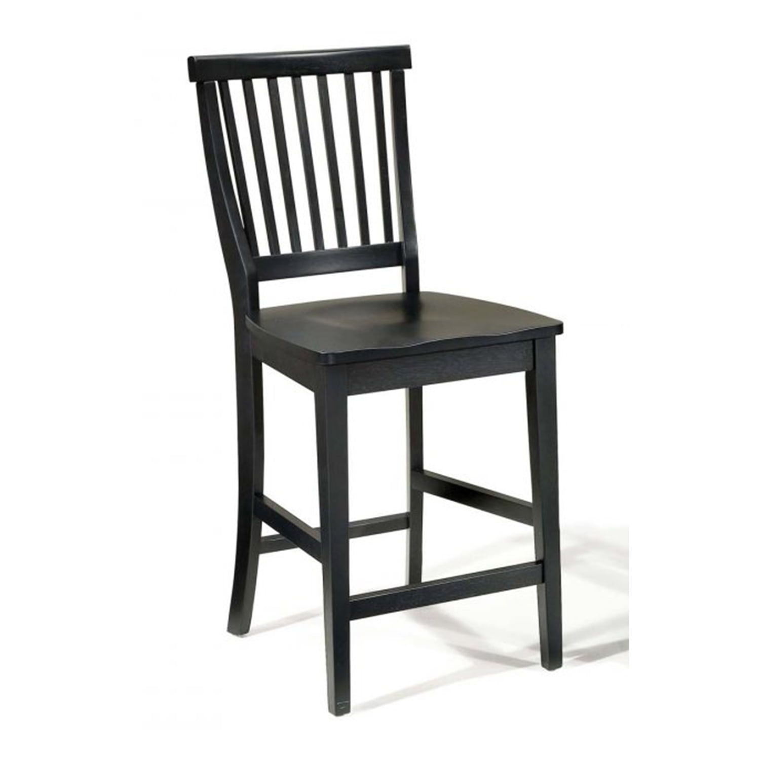 Arts and Crafts 24" Sleek Black Hardwood Counter Stool