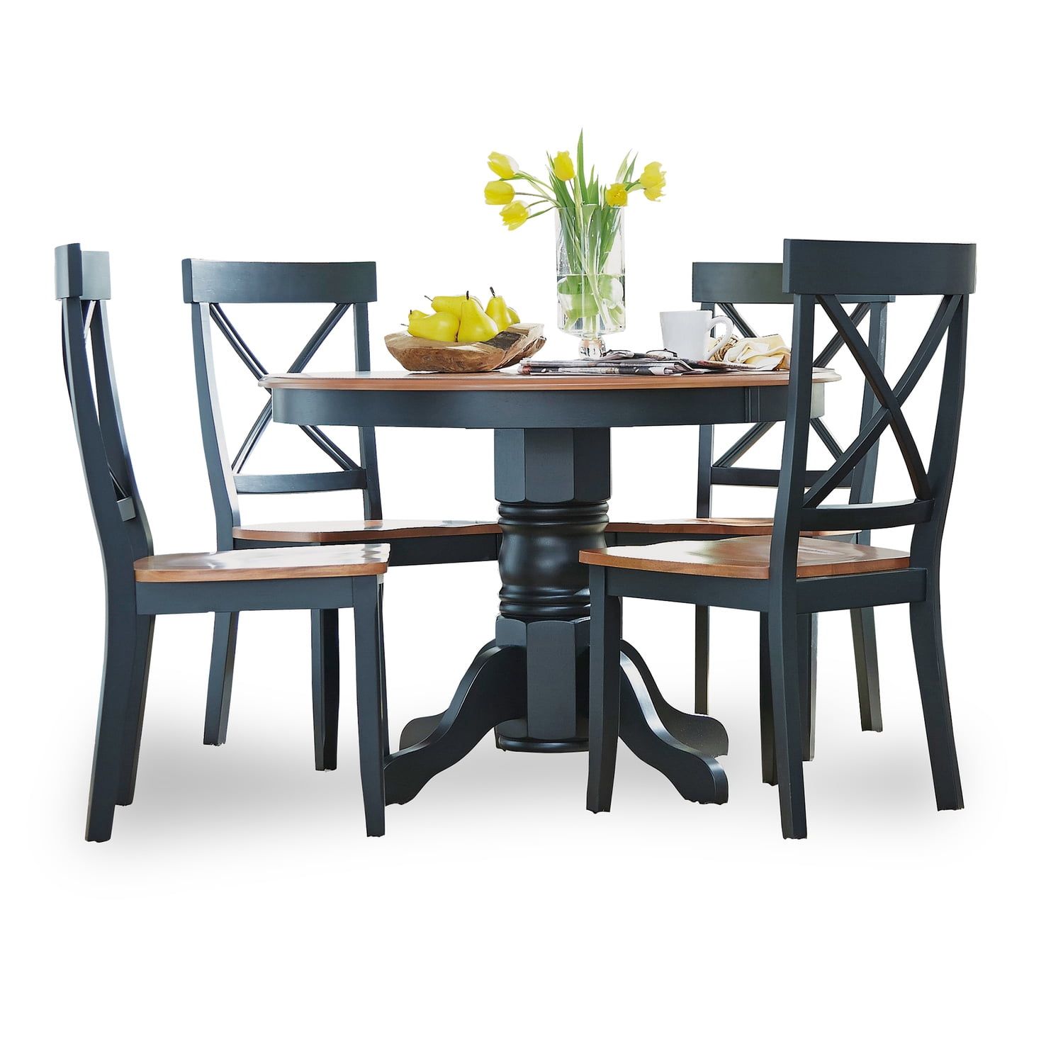 Bishop Black and Oak 5-Piece Wood Dining Set