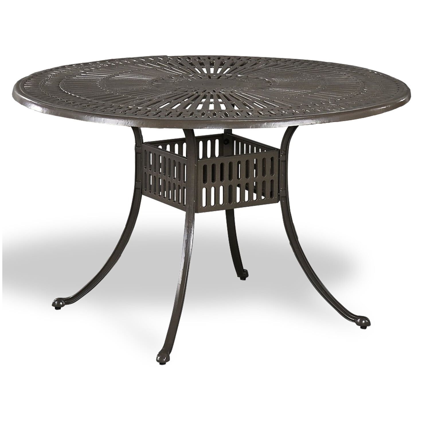 Grenada 48.5" Cast Aluminum Outdoor Dining Table in Khaki Gray