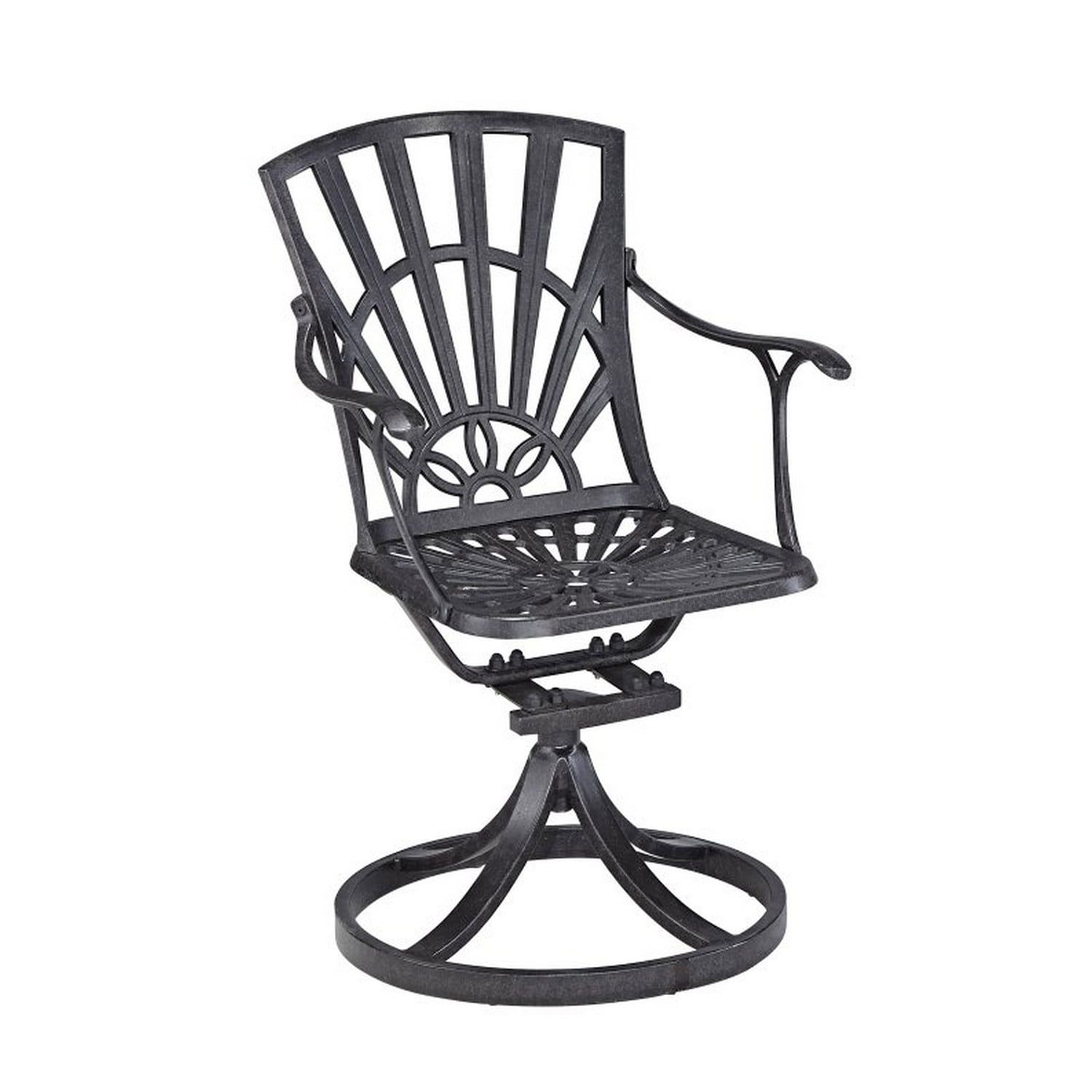 Charleston Swivel Rocking Chair in Charcoal Cast Aluminum