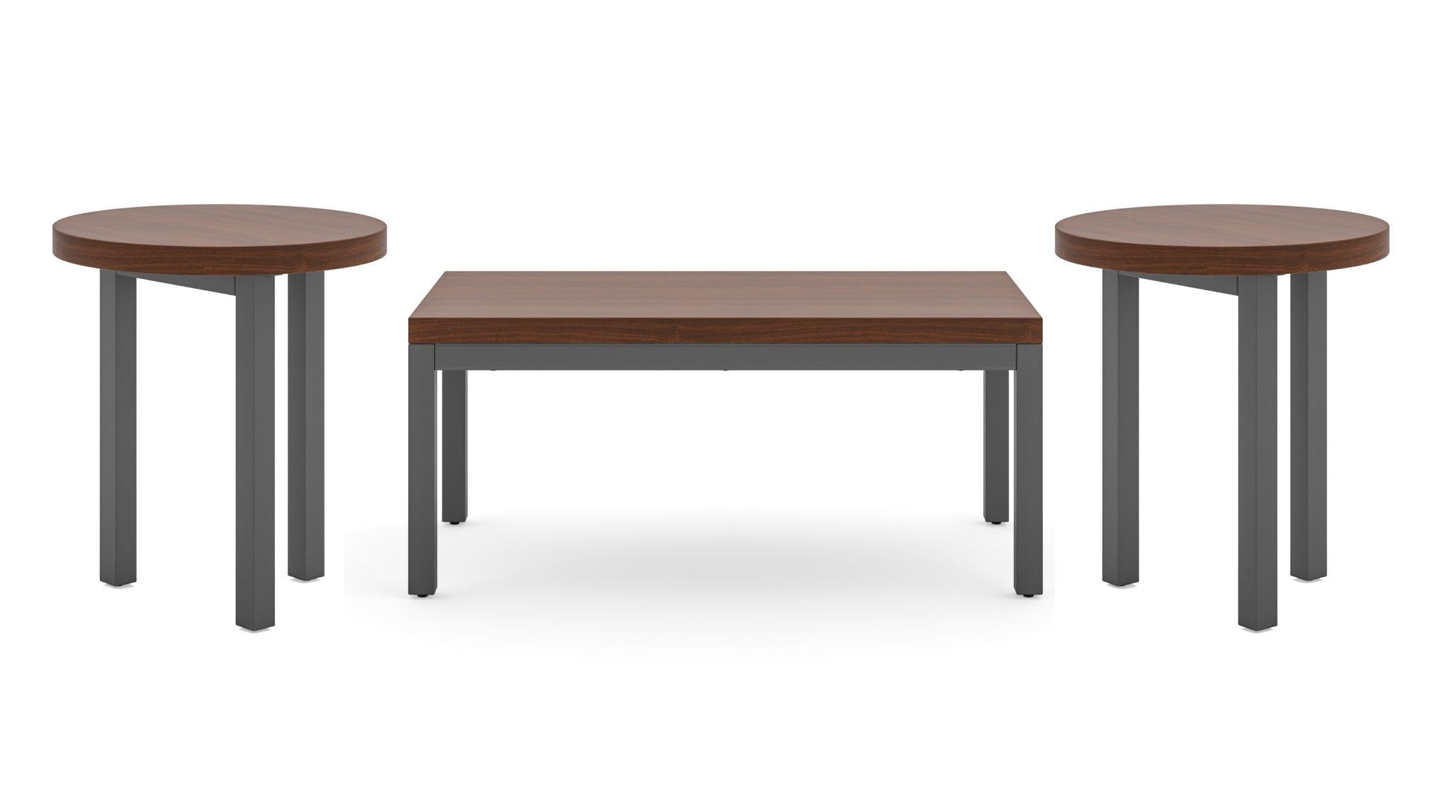 Merge Brown Walnut Veneer 3-Piece Coffee Table Set