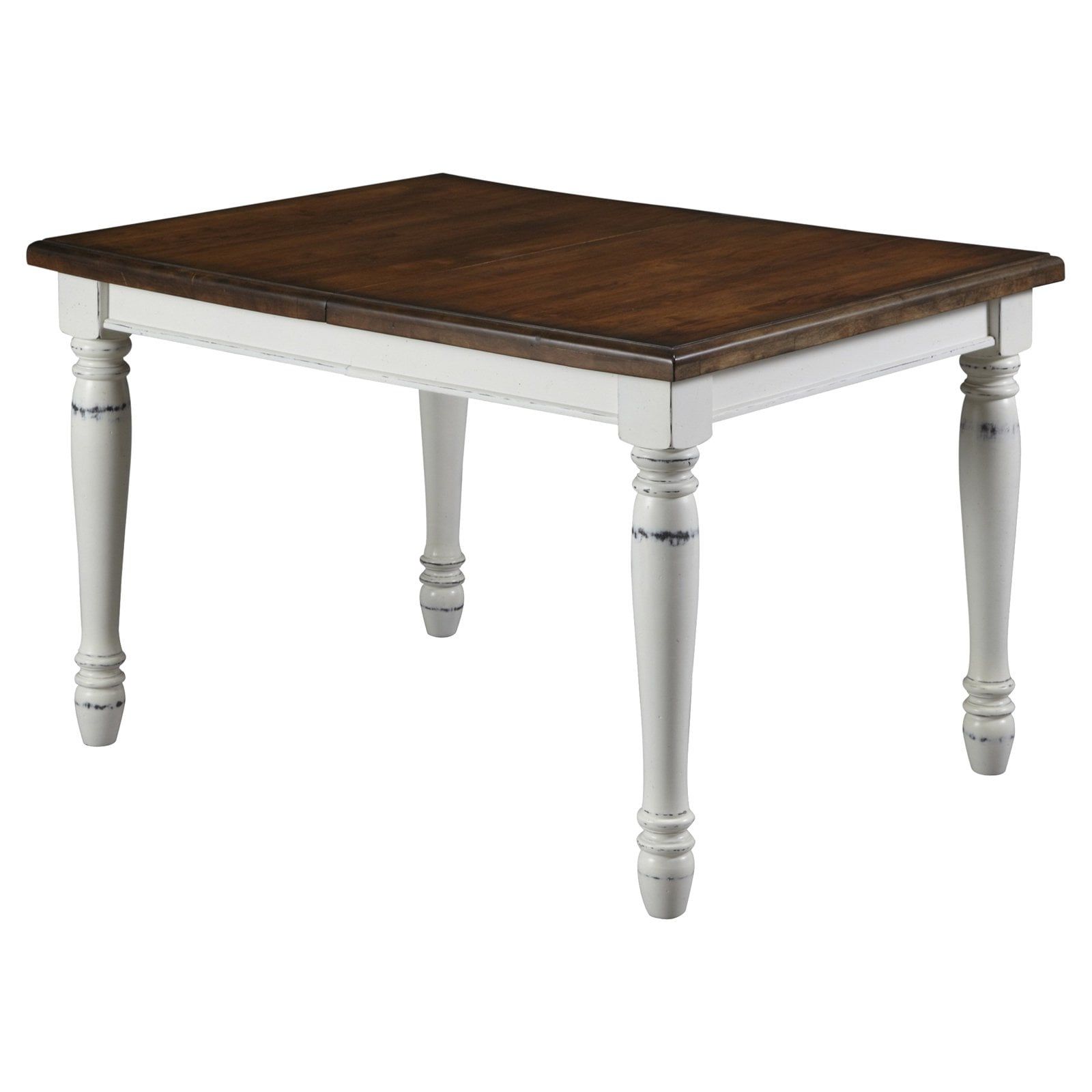 Cottage Charm Extendable Dining Table in Off-White and Oak