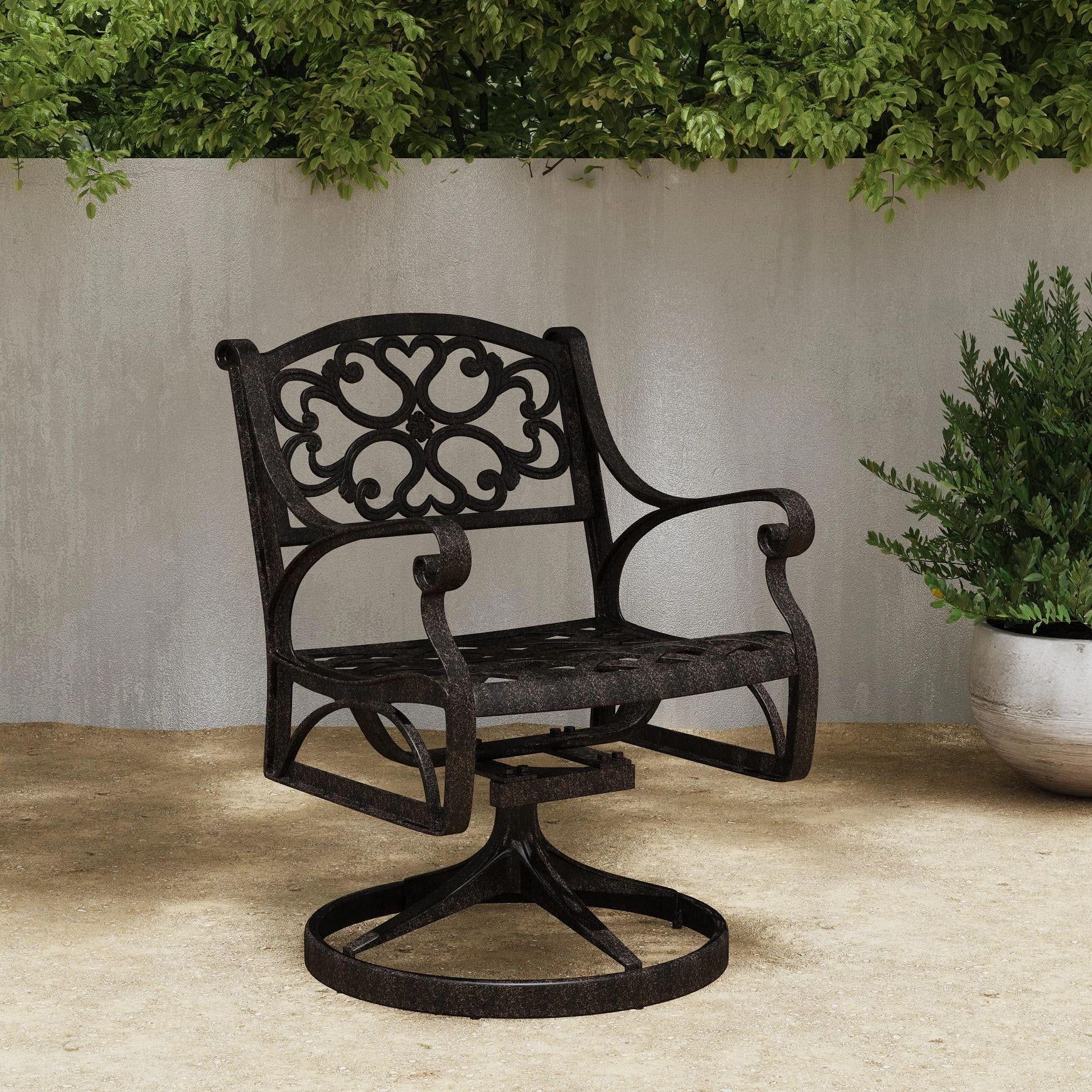 Bronze Aluminum Outdoor Swivel Rocking Chair with Cushion