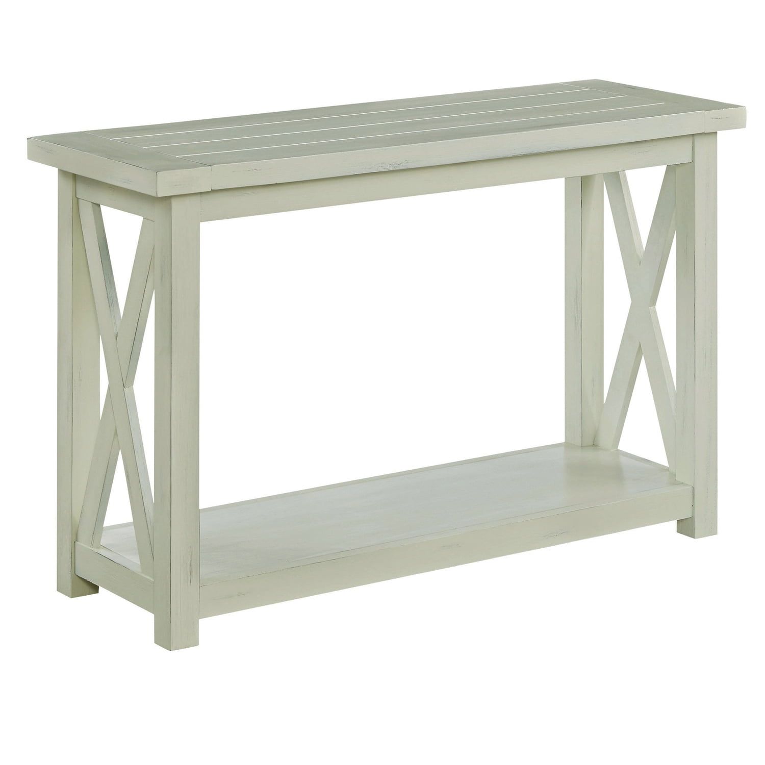 Seaside Lodge Off-White Wood Console Table with Storage