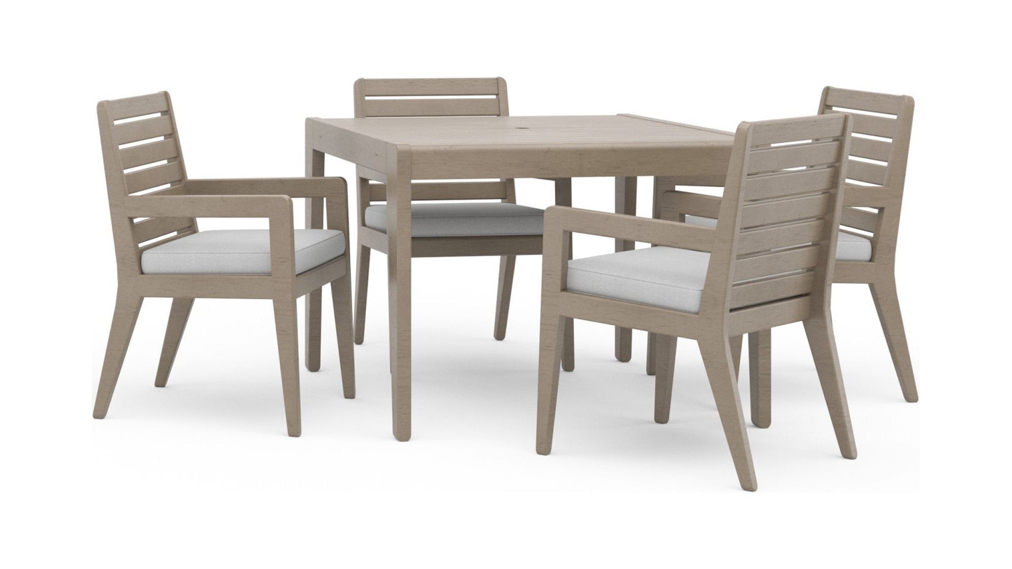 Coastal Gray Acacia Wood 5-Piece Outdoor Dining Set