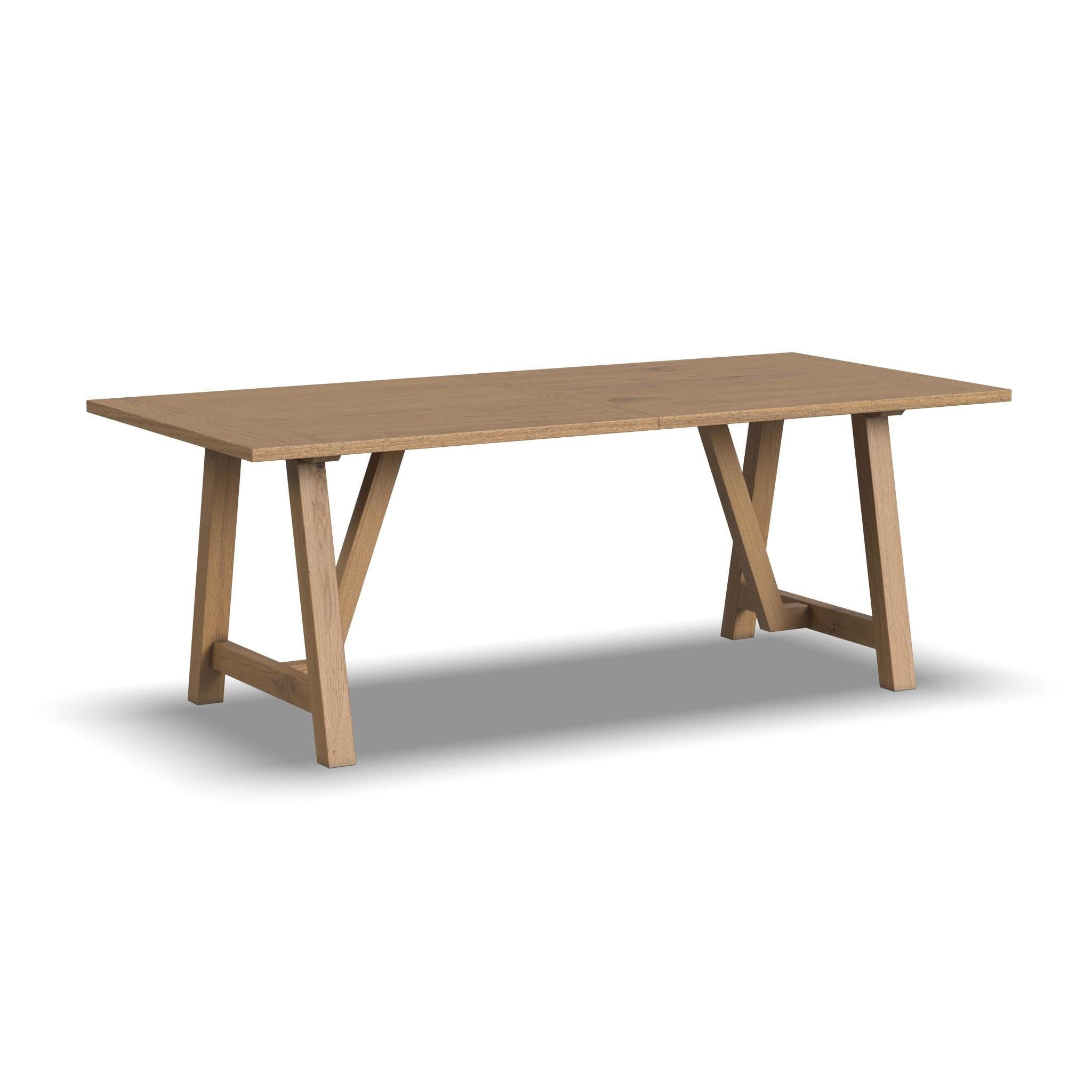 Natural Oak Reclaimed Wood Farmhouse Dining Table