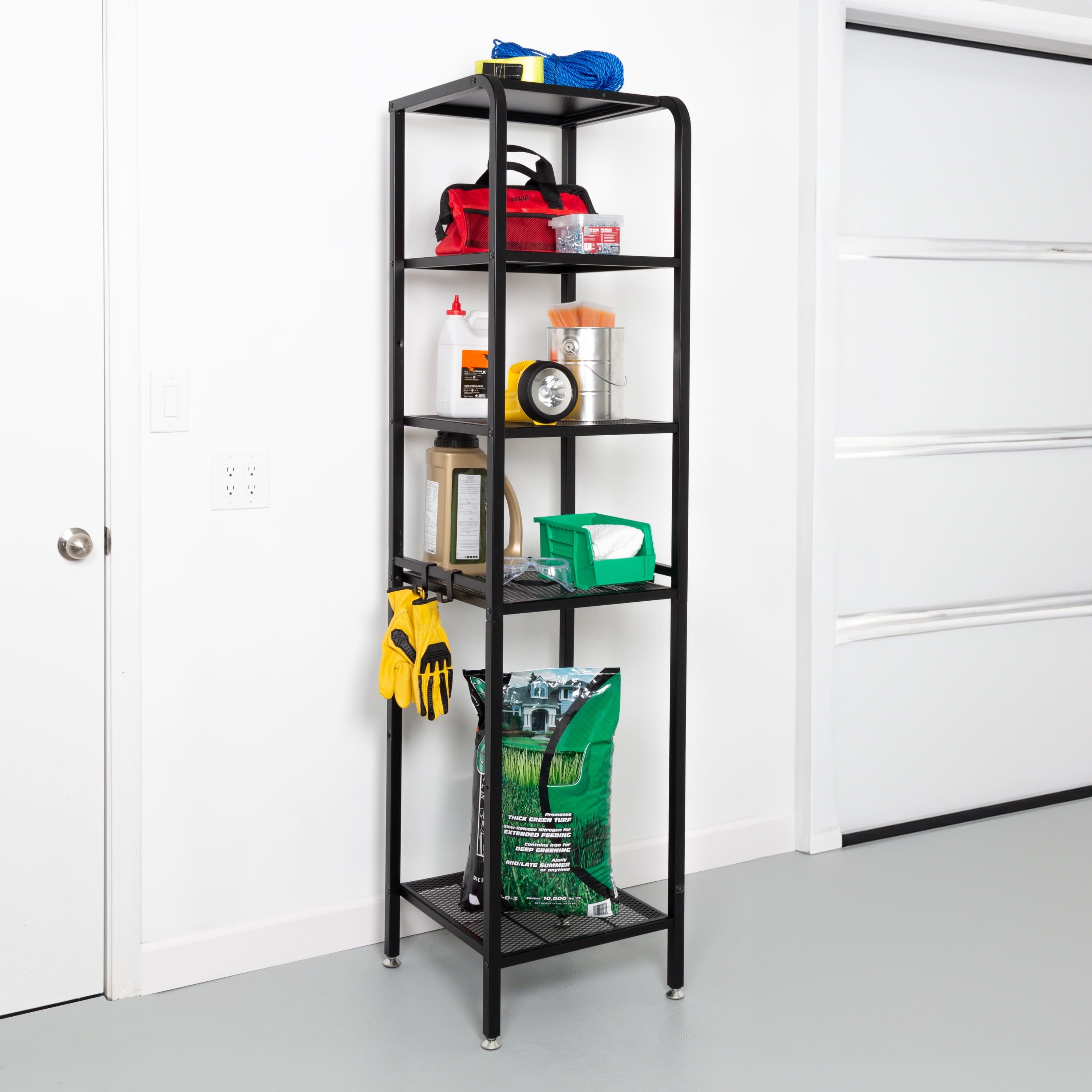 Black Tall 5-Tier Steel Garage Storage Shelving Unit