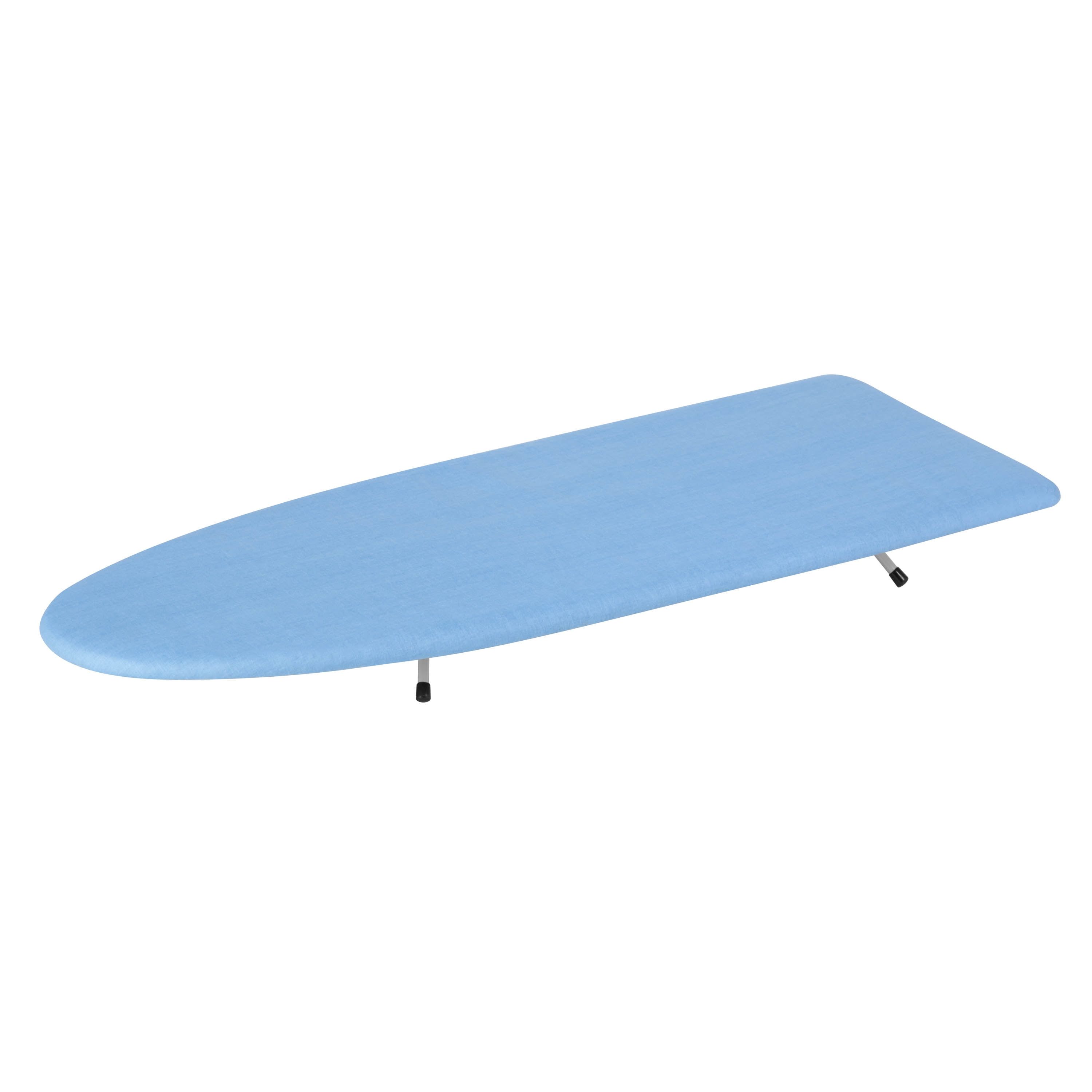 Compact Blue and White Tabletop Folding Ironing Board