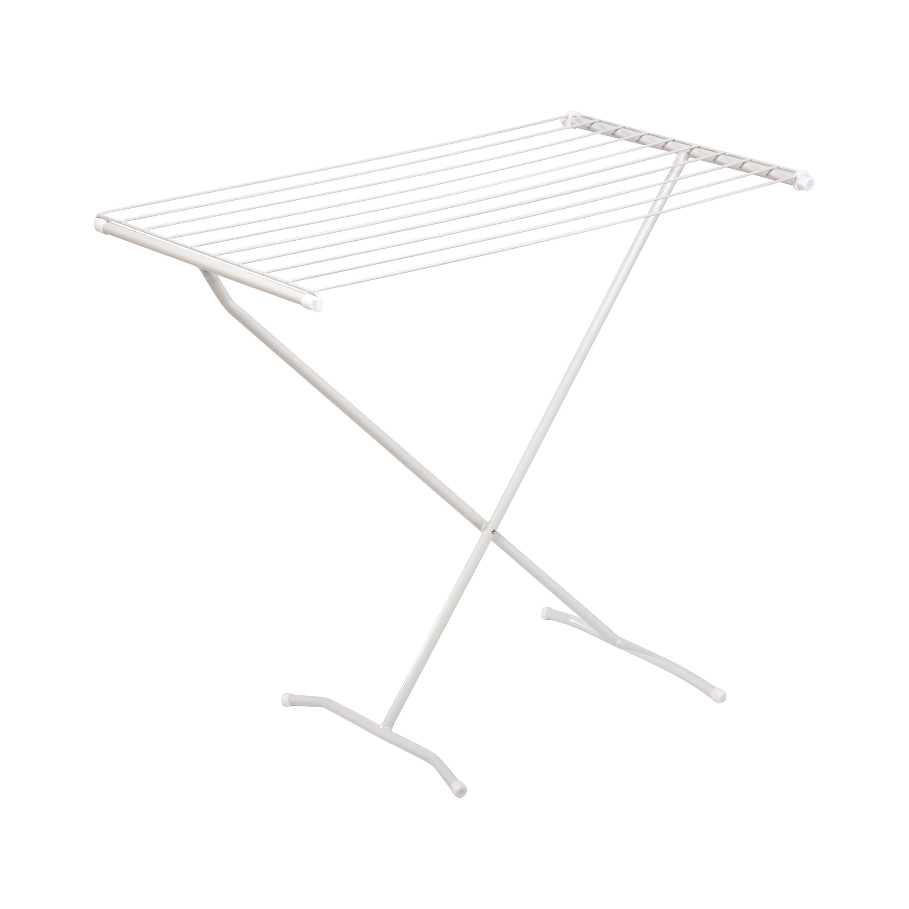 White Collapsible Steel X-Frame Clothes Drying Rack