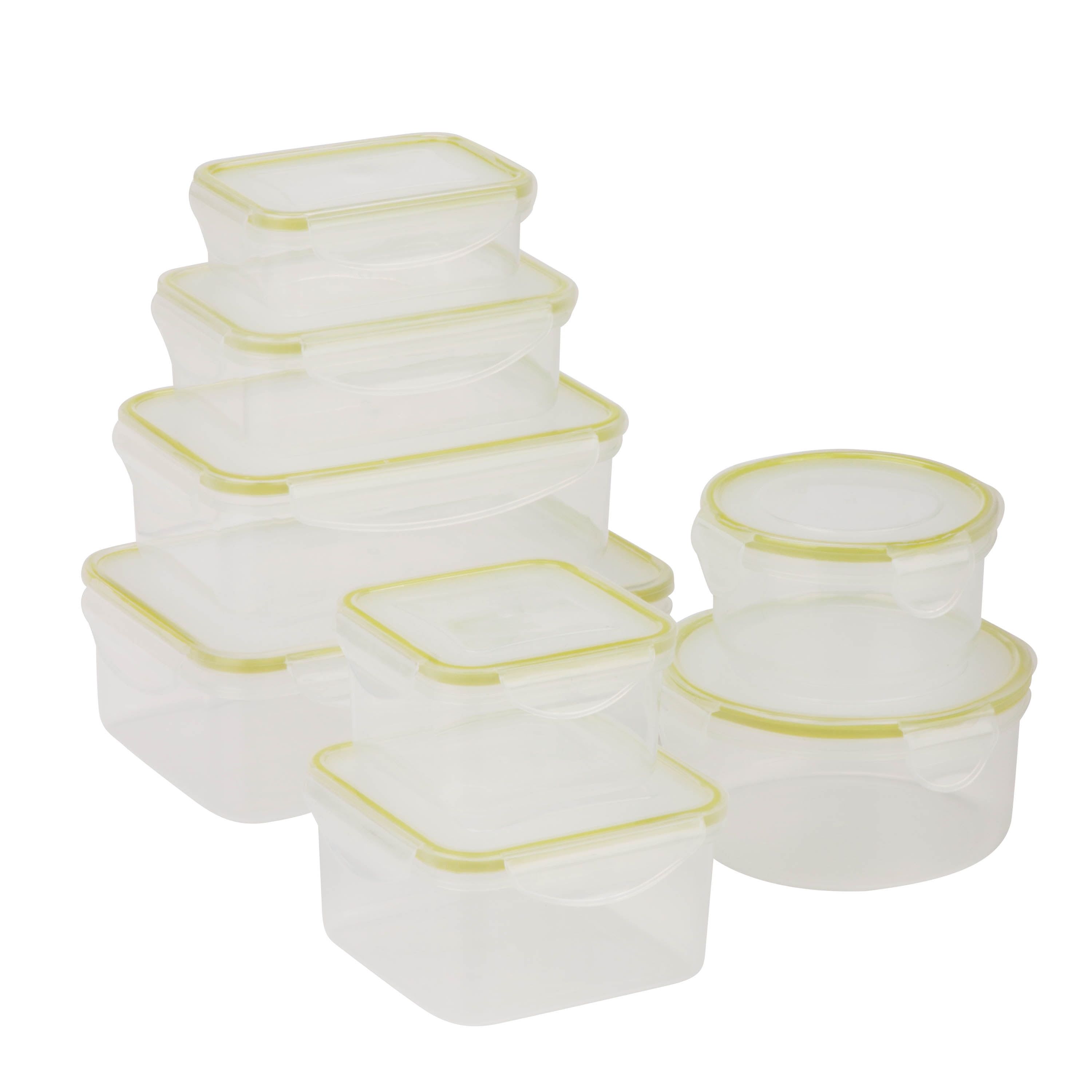 16-Piece Clear BPA-Free Plastic Food Storage Container Set