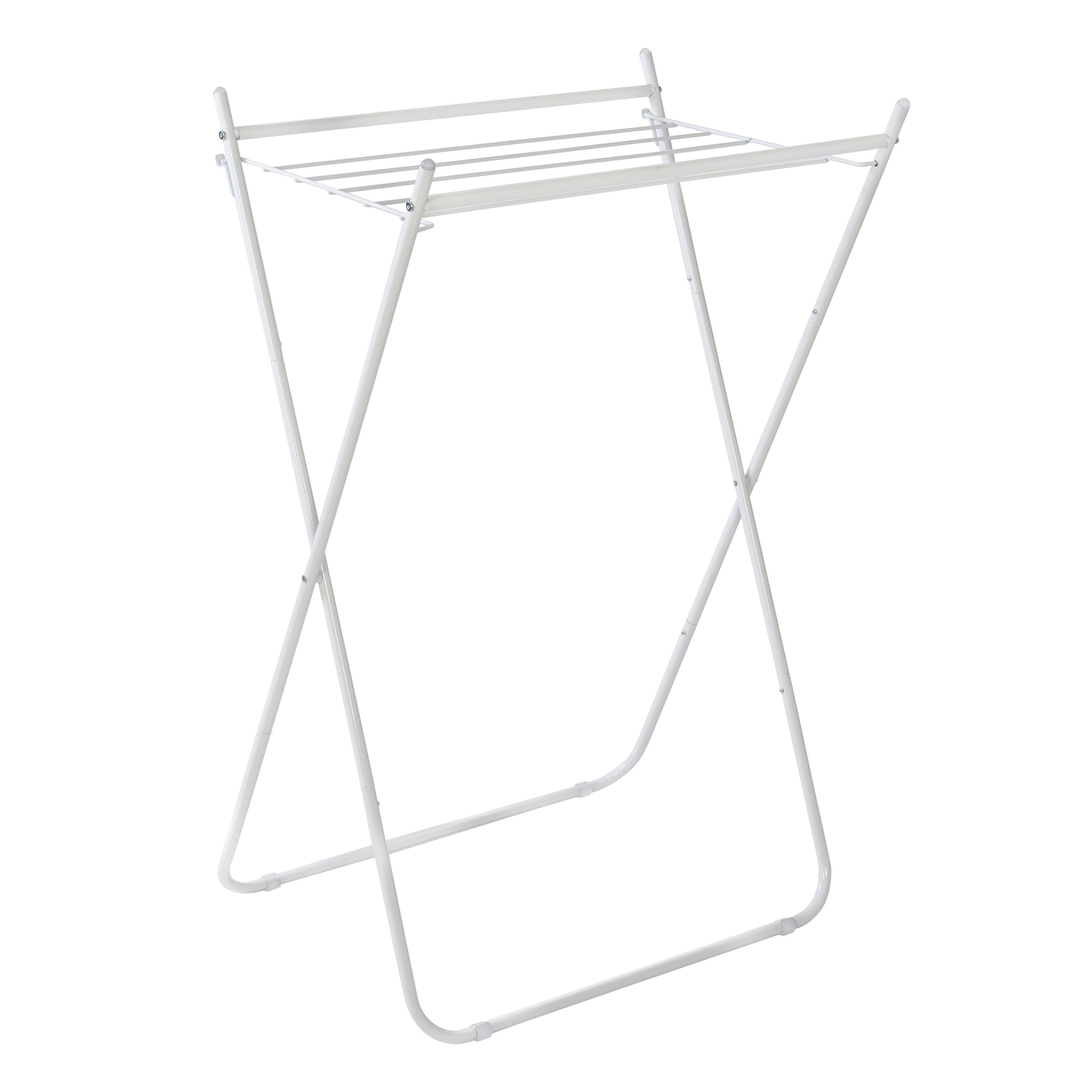 White Steel Collapsible Clothes Drying Rack