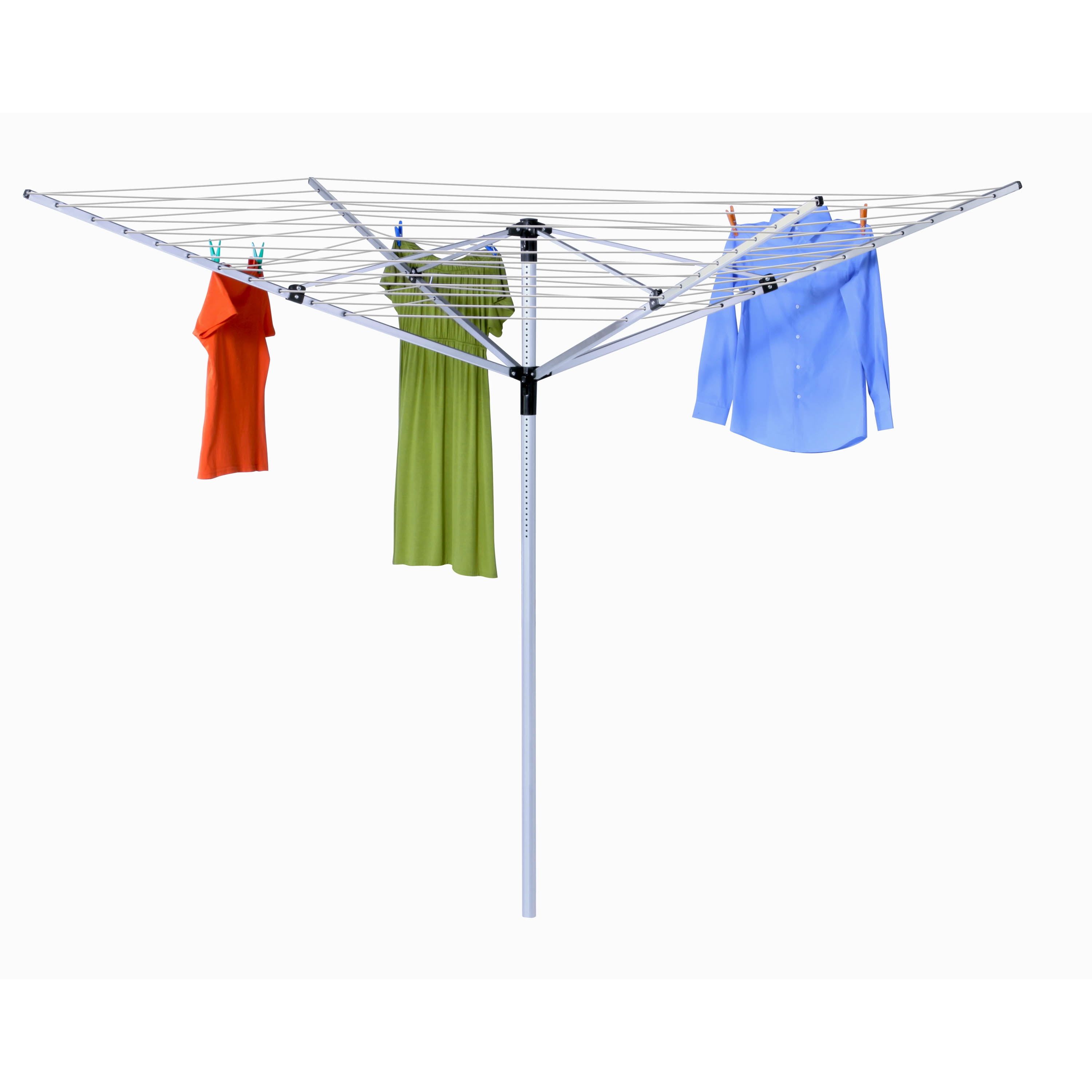 White Aluminum Outdoor Collapsible Umbrella Drying Rack