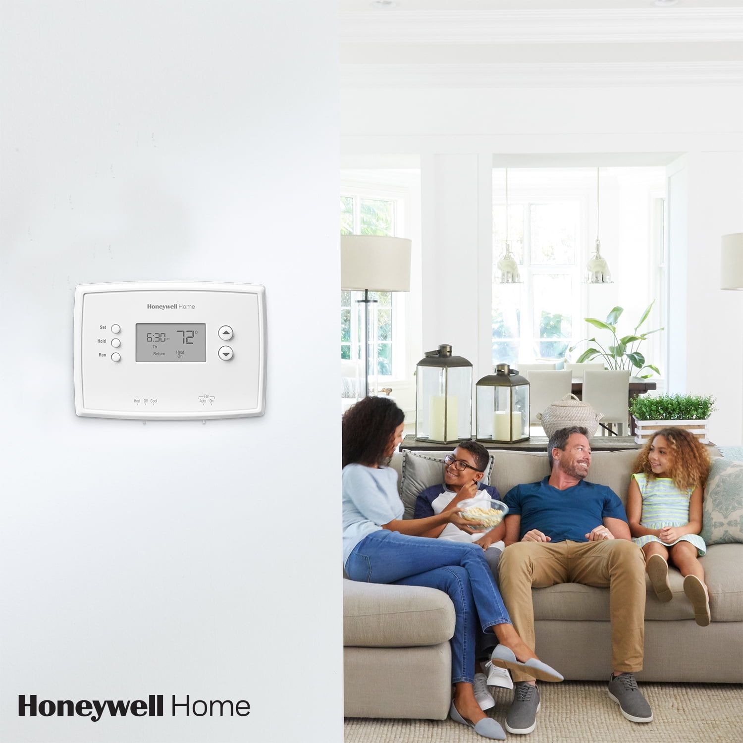 Honeywell White Digital Programmable Thermostat for Heating and Cooling