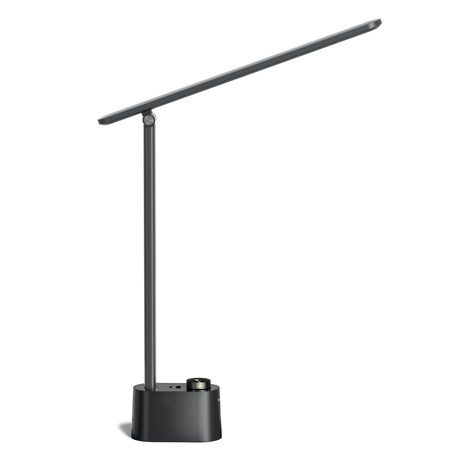 Adjustable Black LED Desk Lamp with USB Charging Ports