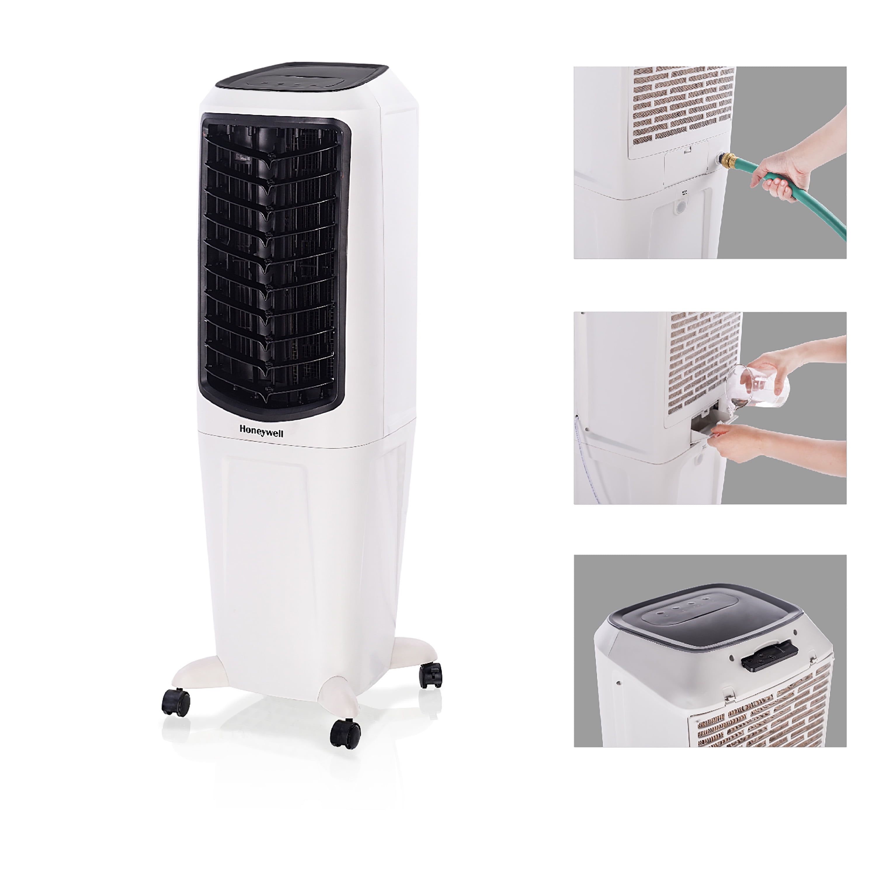 White 43.5" Indoor Portable Evaporative Air Cooler with Remote