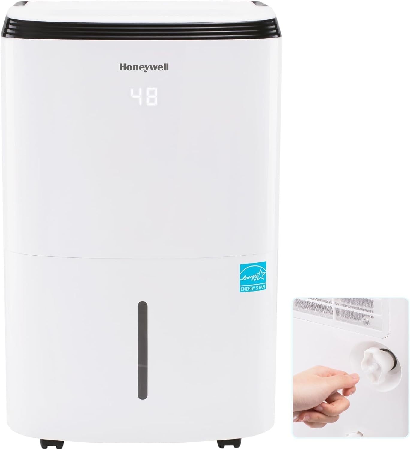 Honeywell 50 Pint White Portable Dehumidifier with Built-in Pump