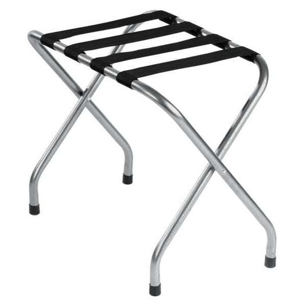 Silver Hammertone Steel Folding Luggage Rack, 22 in Wide