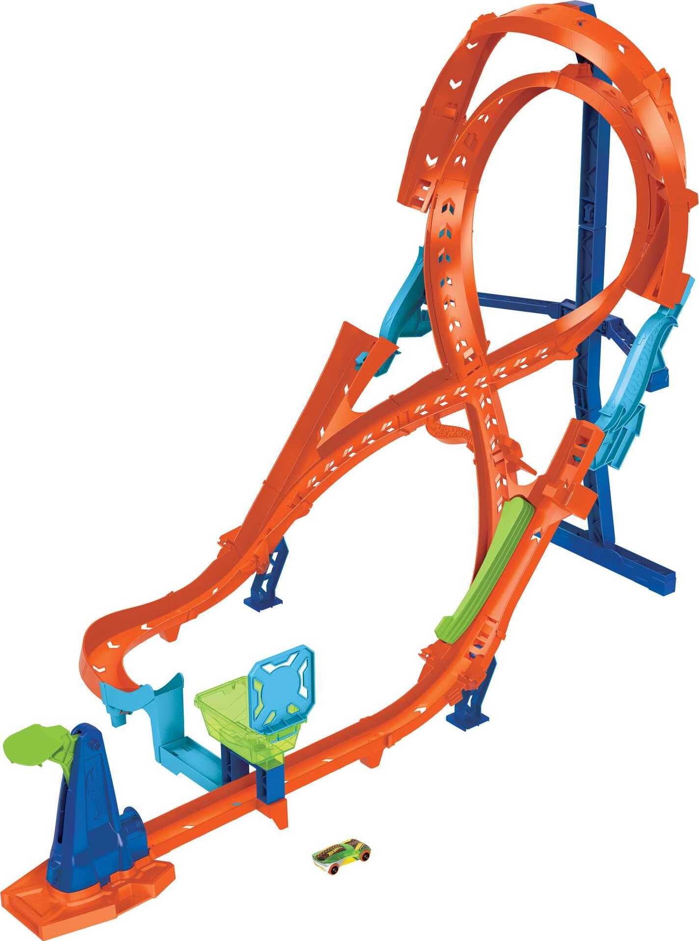 Hot Wheels Vertical-8 Jump Track Set with 1:64 Scale Car