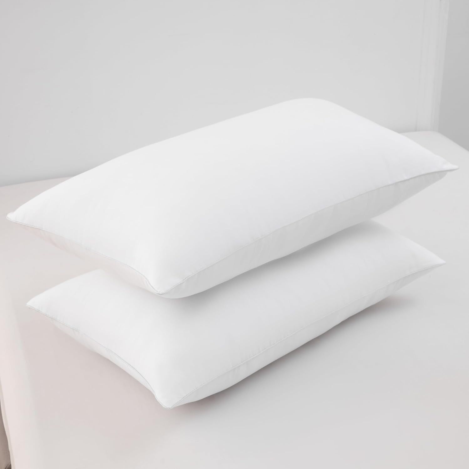 White Queen Size Medium Density Polyfill Bed Pillow Set