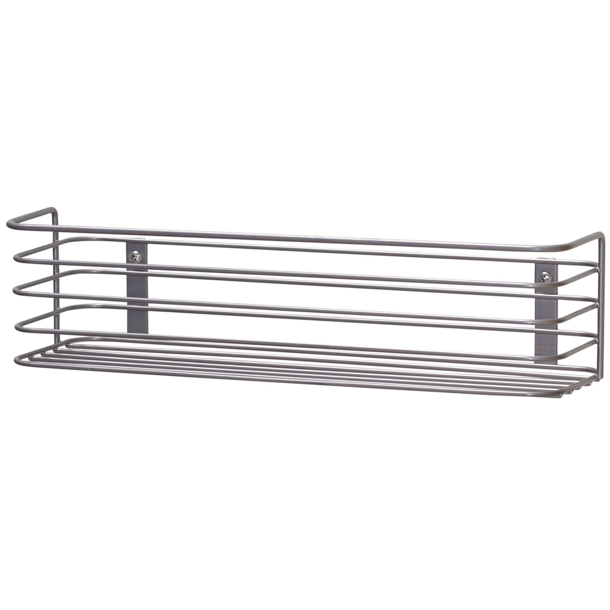 Nickel Powder Finish Over Door Metal Wire Organizer Shelf