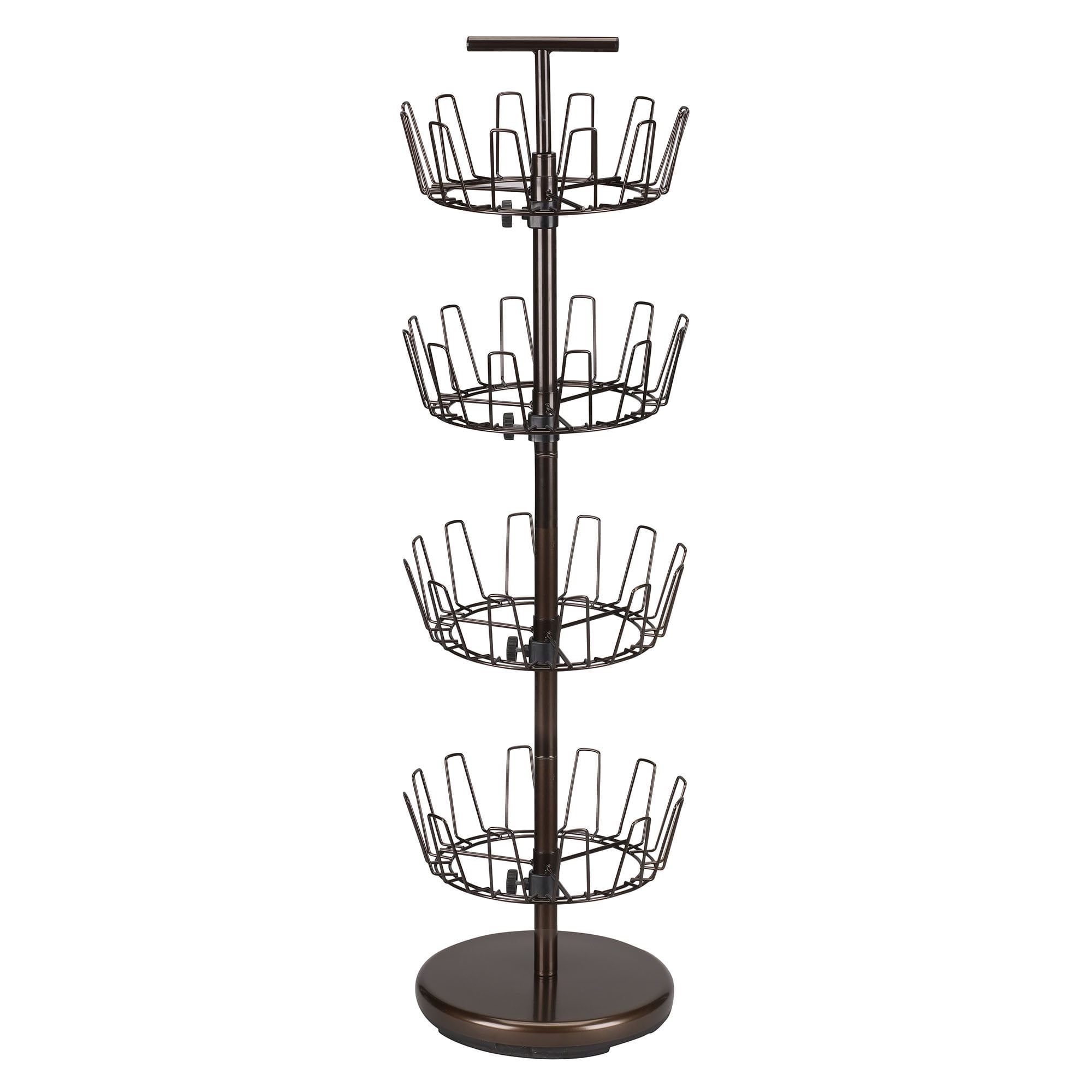 Antique Bronze 4-Tier Revolving Shoe Tree Organizer