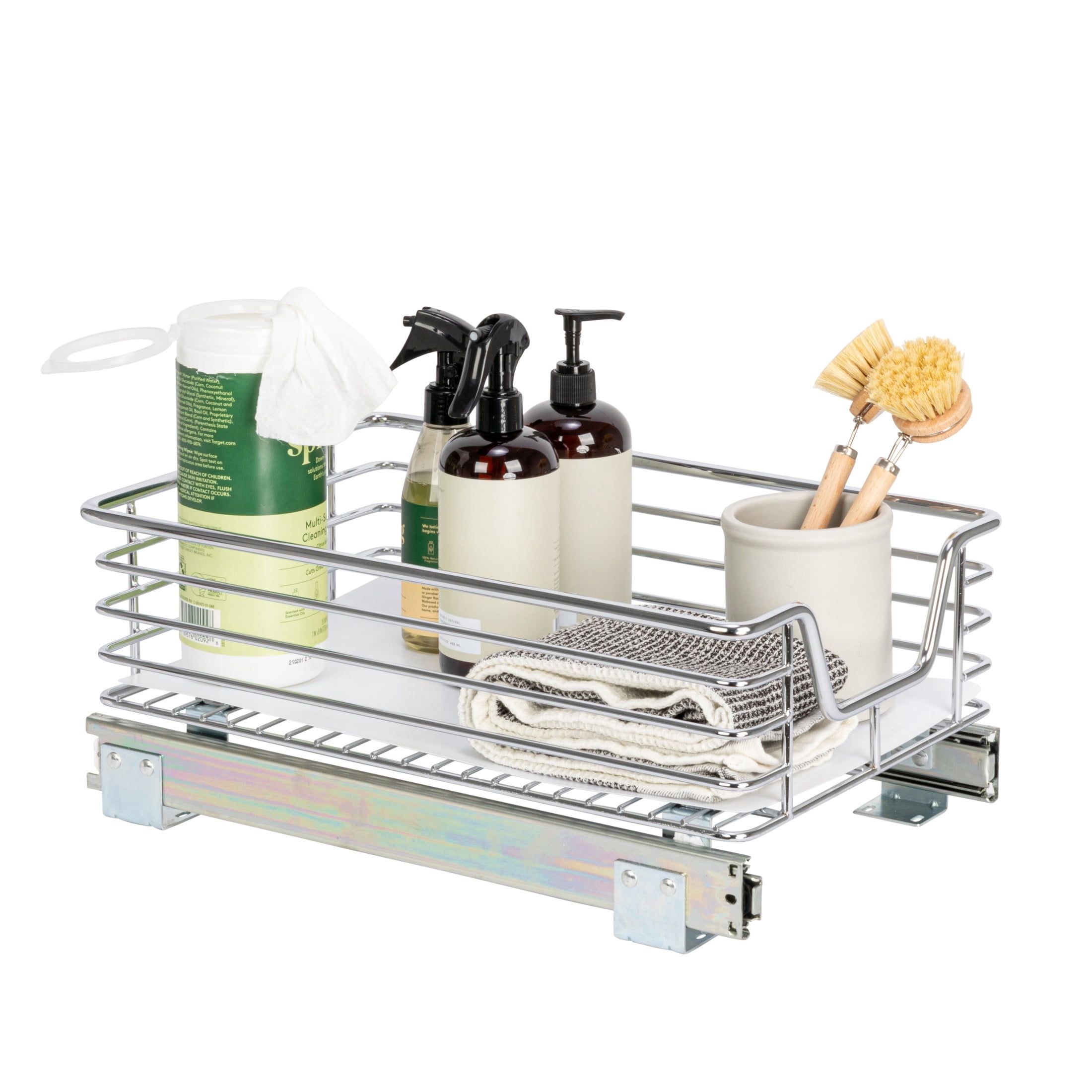 Chrome-Plated Steel Single-Tier Pull-Out Storage Organizer