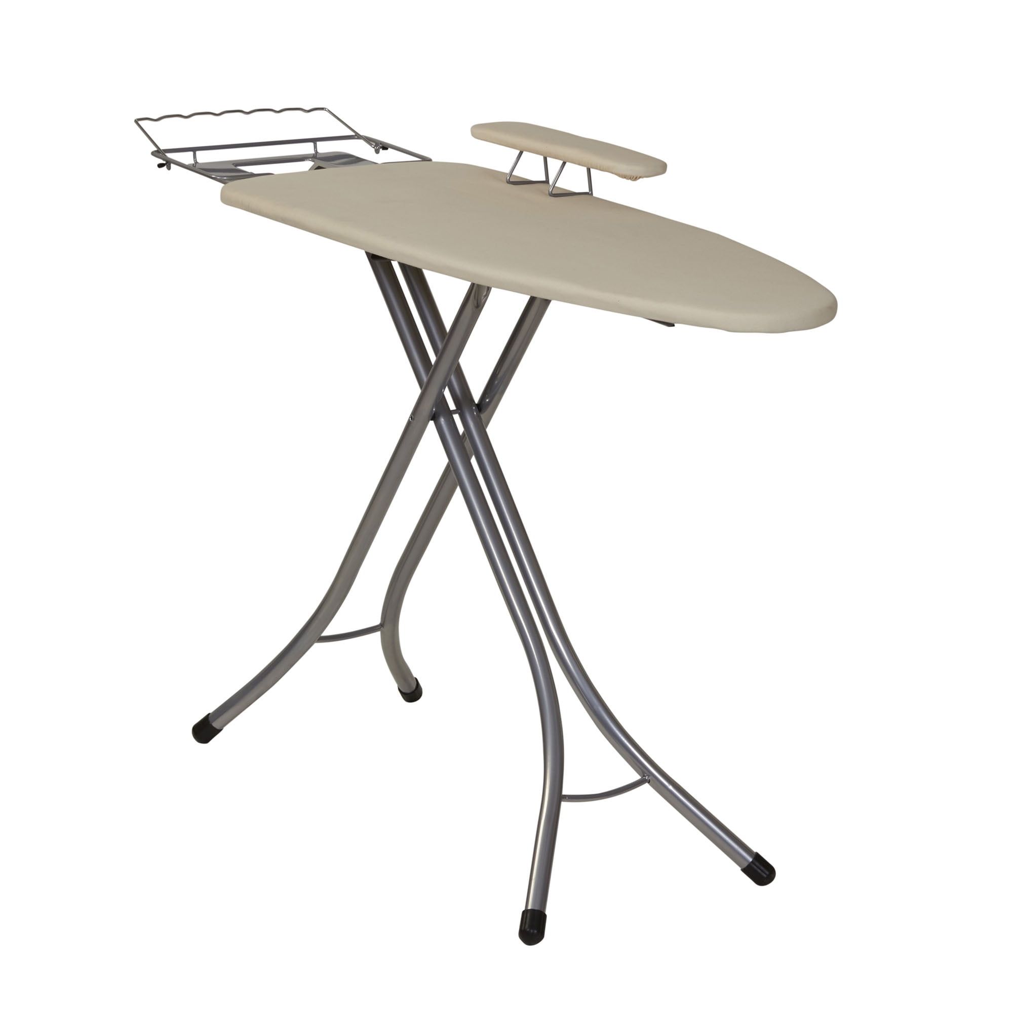 Wide Mega Ironing Board with Natural Cotton Cover and Silver Steel Frame