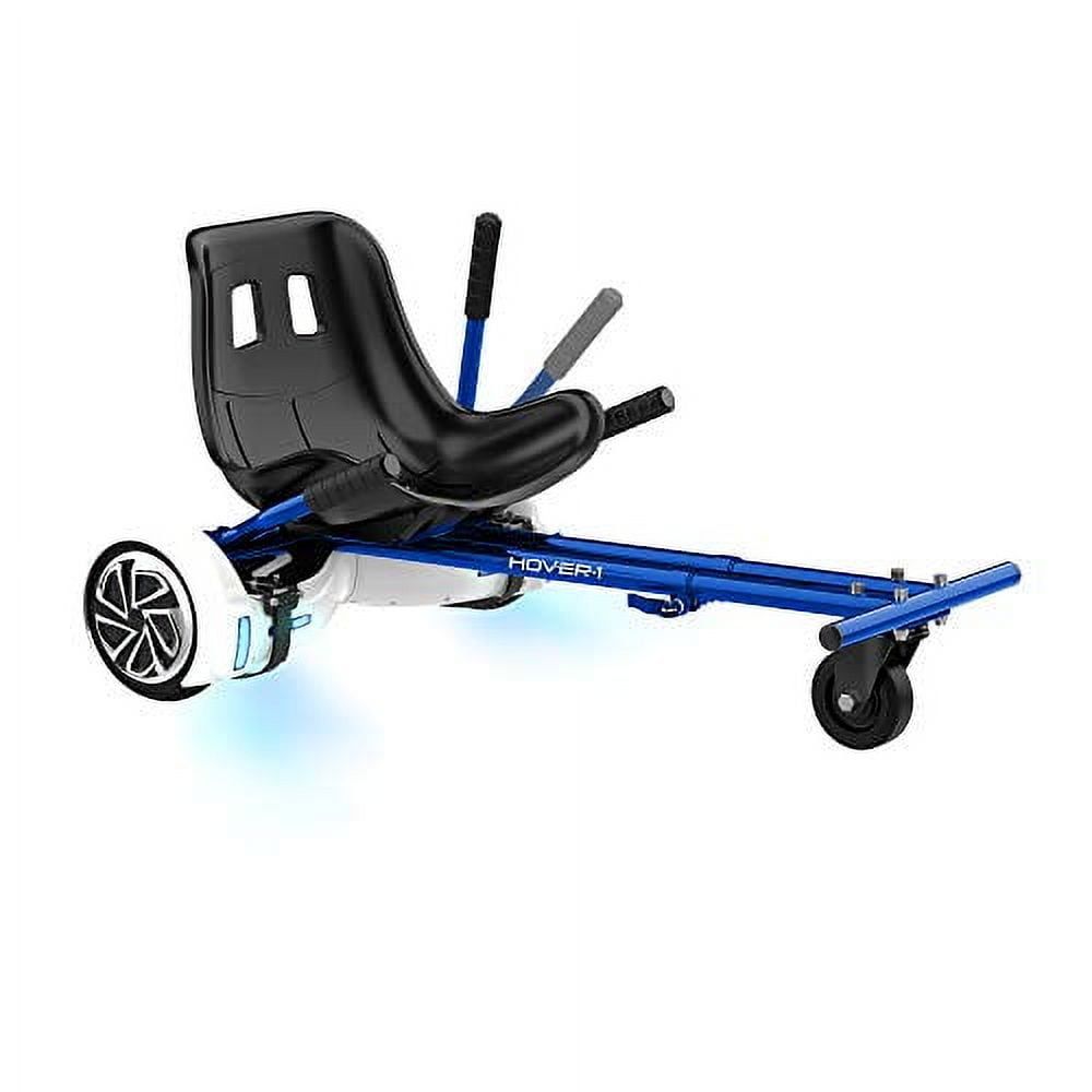 Blue Adjustable Hoverboard Go-Kart Attachment with Rubber Wheels