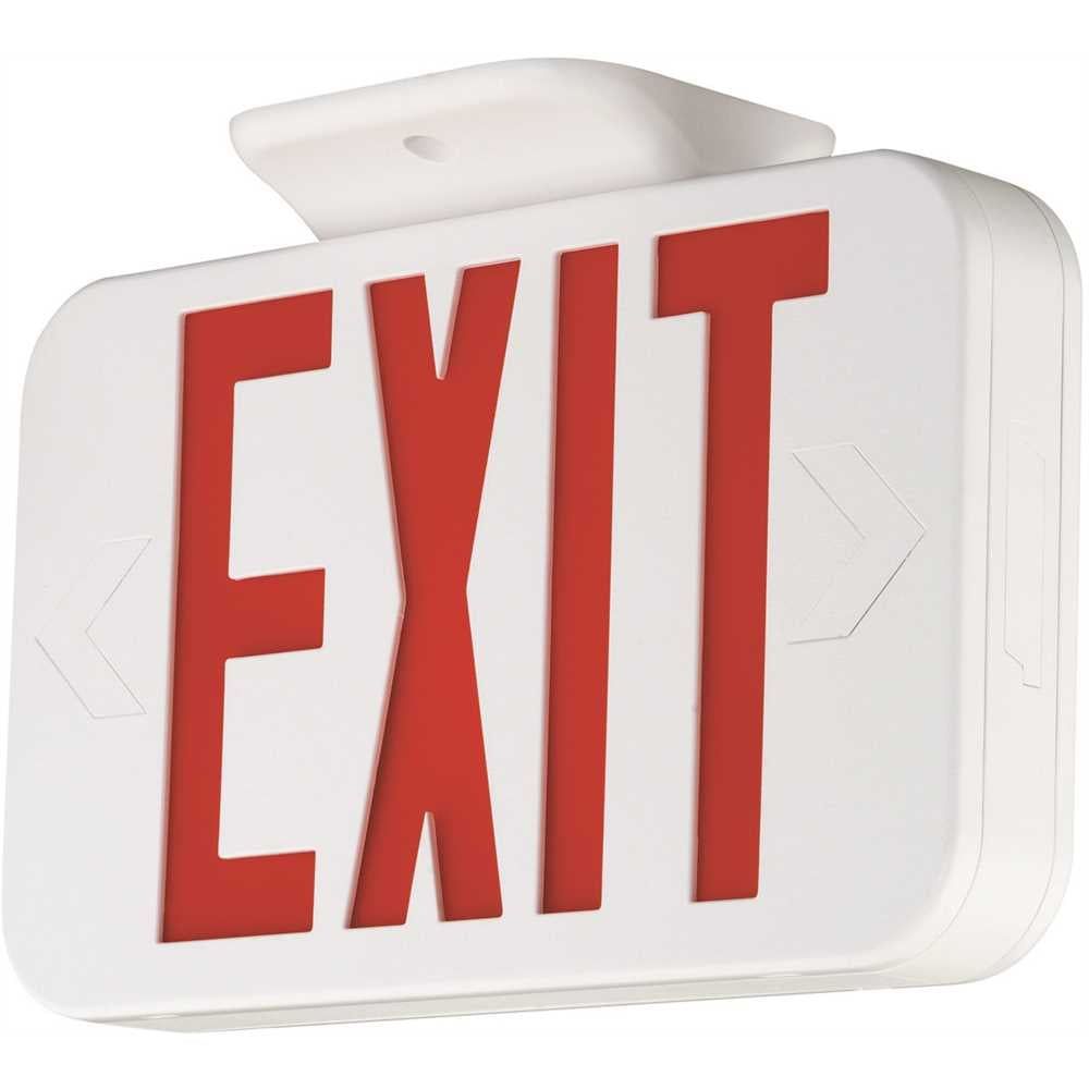 White and Red LED Emergency Exit Sign with NiCad Battery