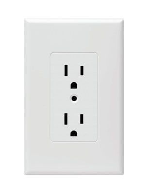 White Polycarbonate 1-Gang Decorator Electrical Outlet Cover