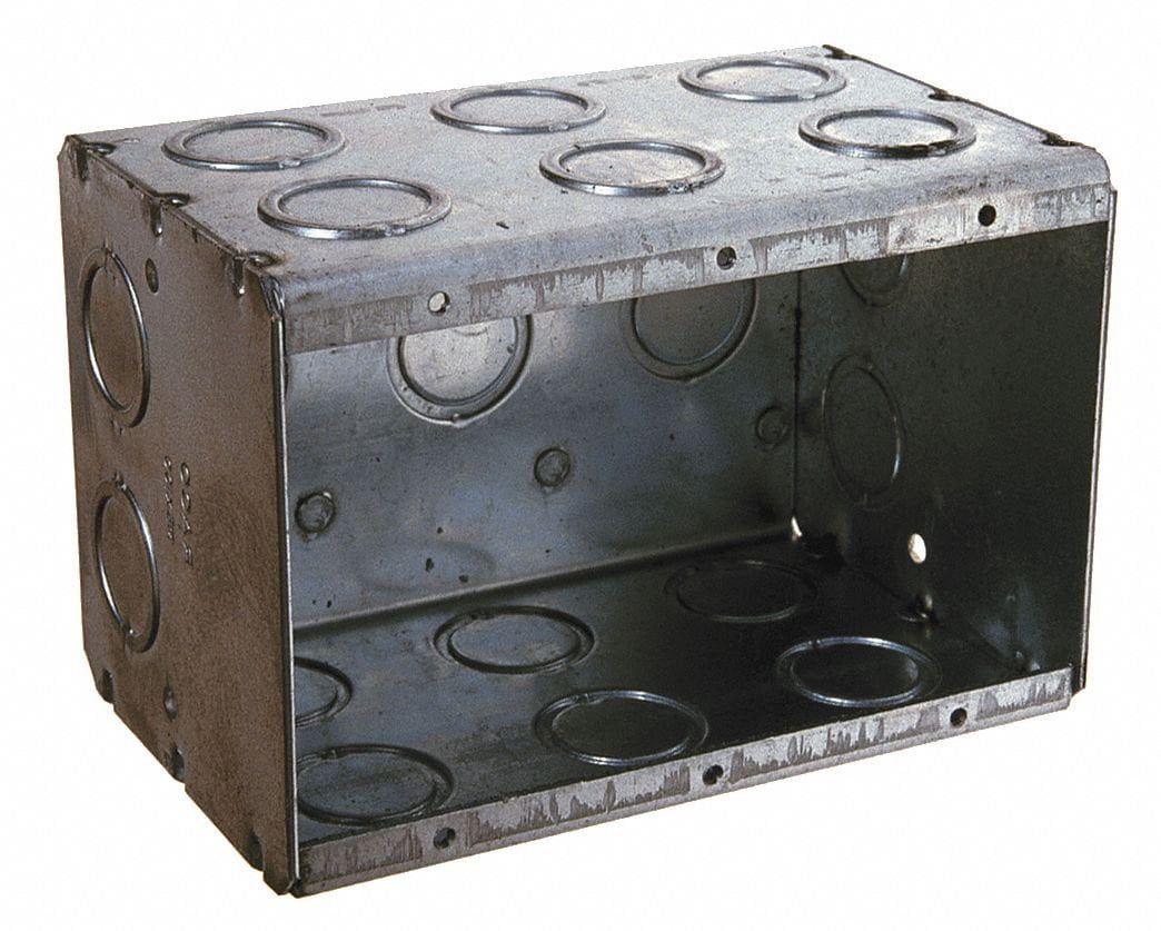 Galvanized Steel 3-Gang Masonry Electrical Box