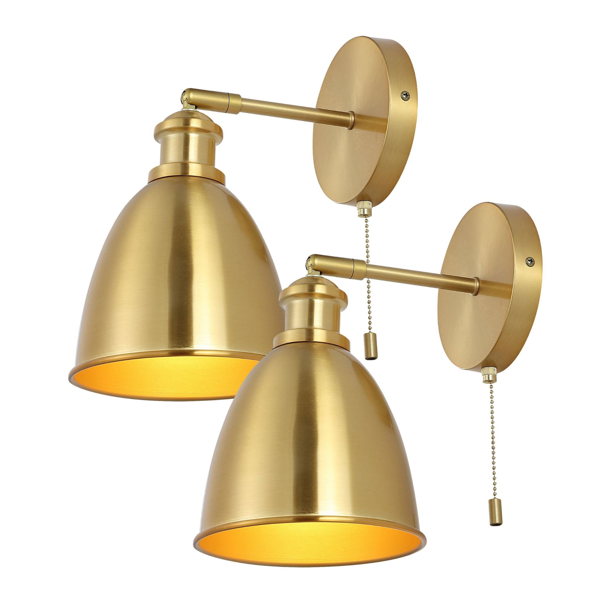 Hudson Industrial 10'' Brass Gold Dimmable LED Wall Sconce