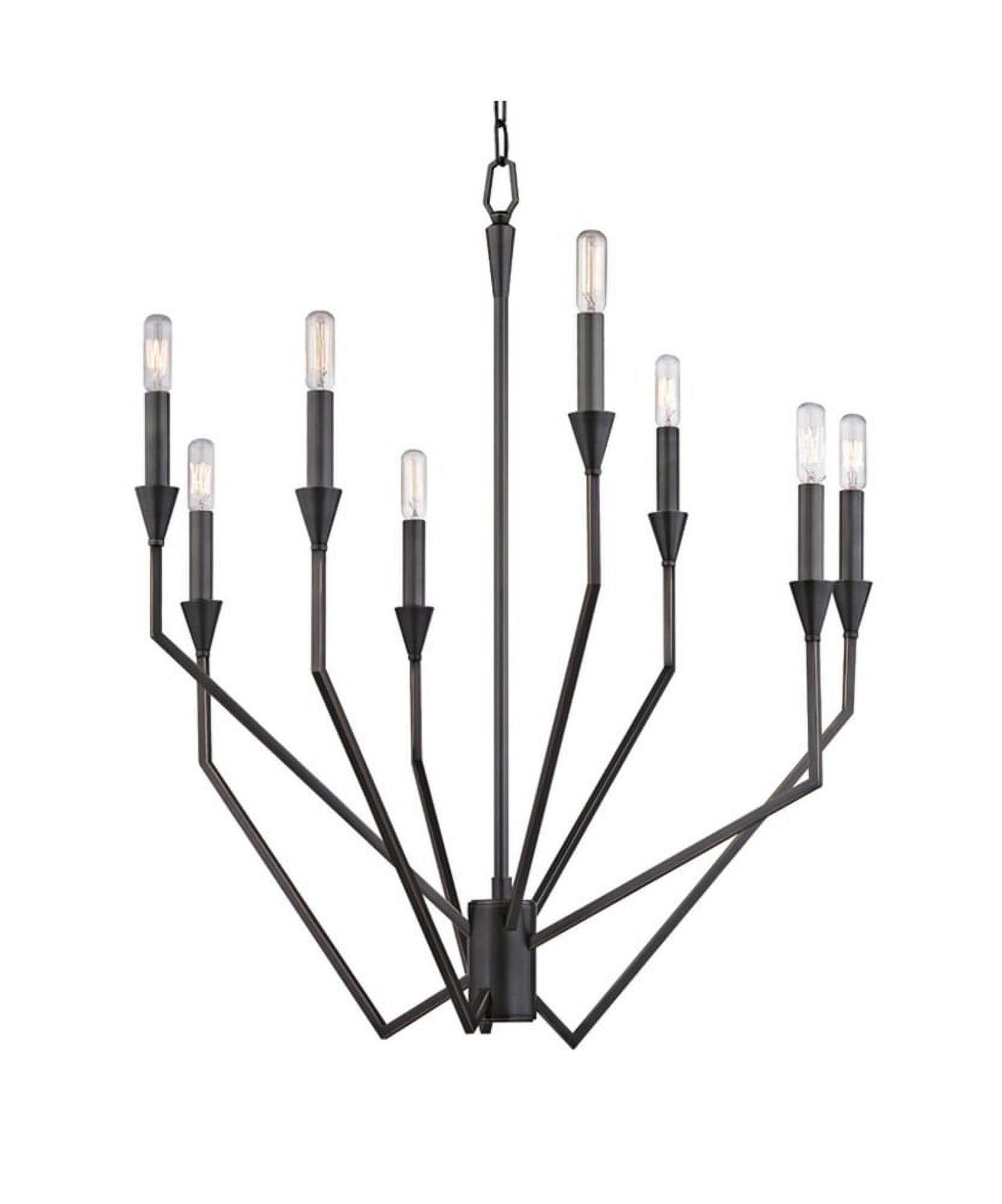 Archie Old Bronze 8-Light Geometric Candle Chandelier