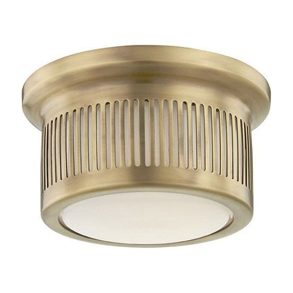 Solomita Aged Brass 1-Light LED Flush Mount with Opal Glass