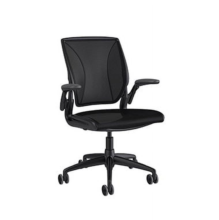 Pinstripe Black Mesh Armless Swivel Task Chair