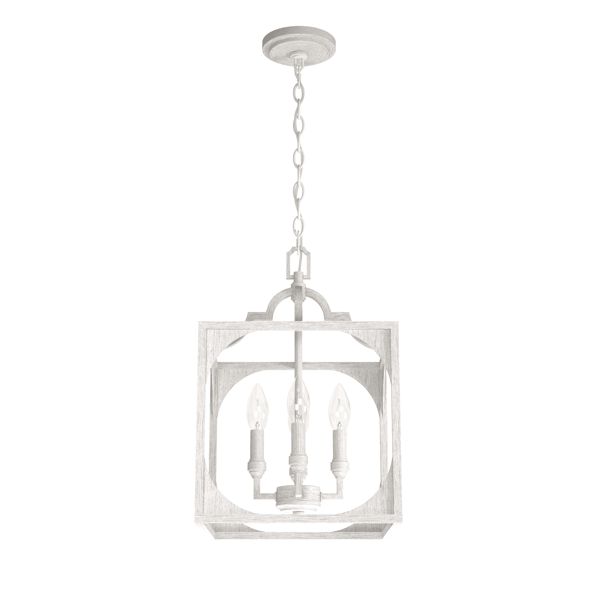 Distressed White Highland Hill 4-Light LED Pendant