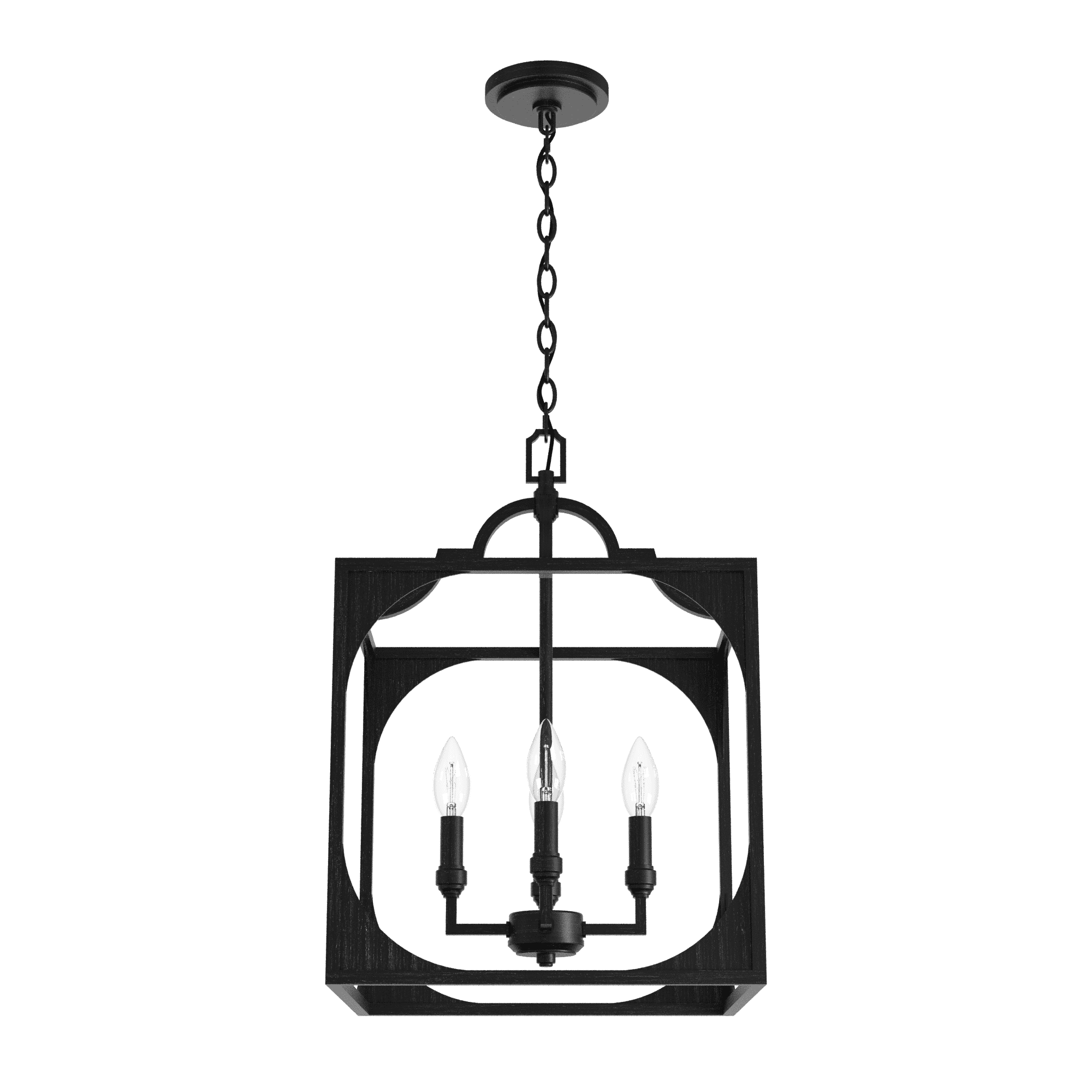 Highland Hill Rustic Iron 4-Light Pendant with LED