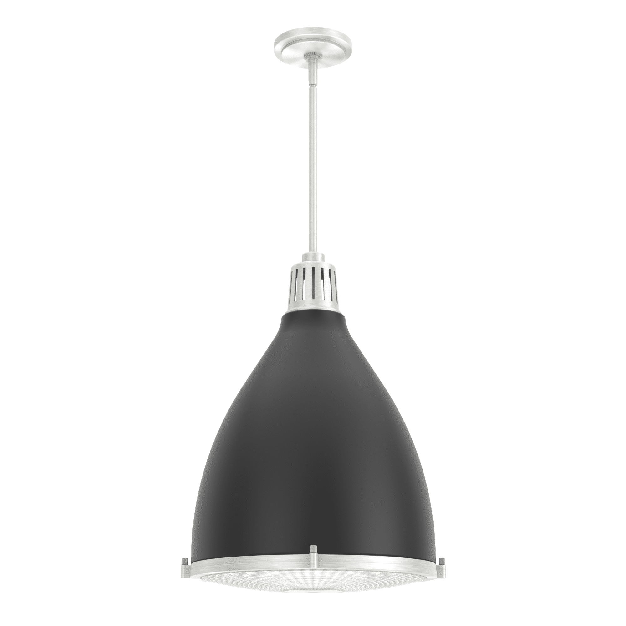 Bluff View Matte Black and Brushed Nickel Glass LED Pendant Light