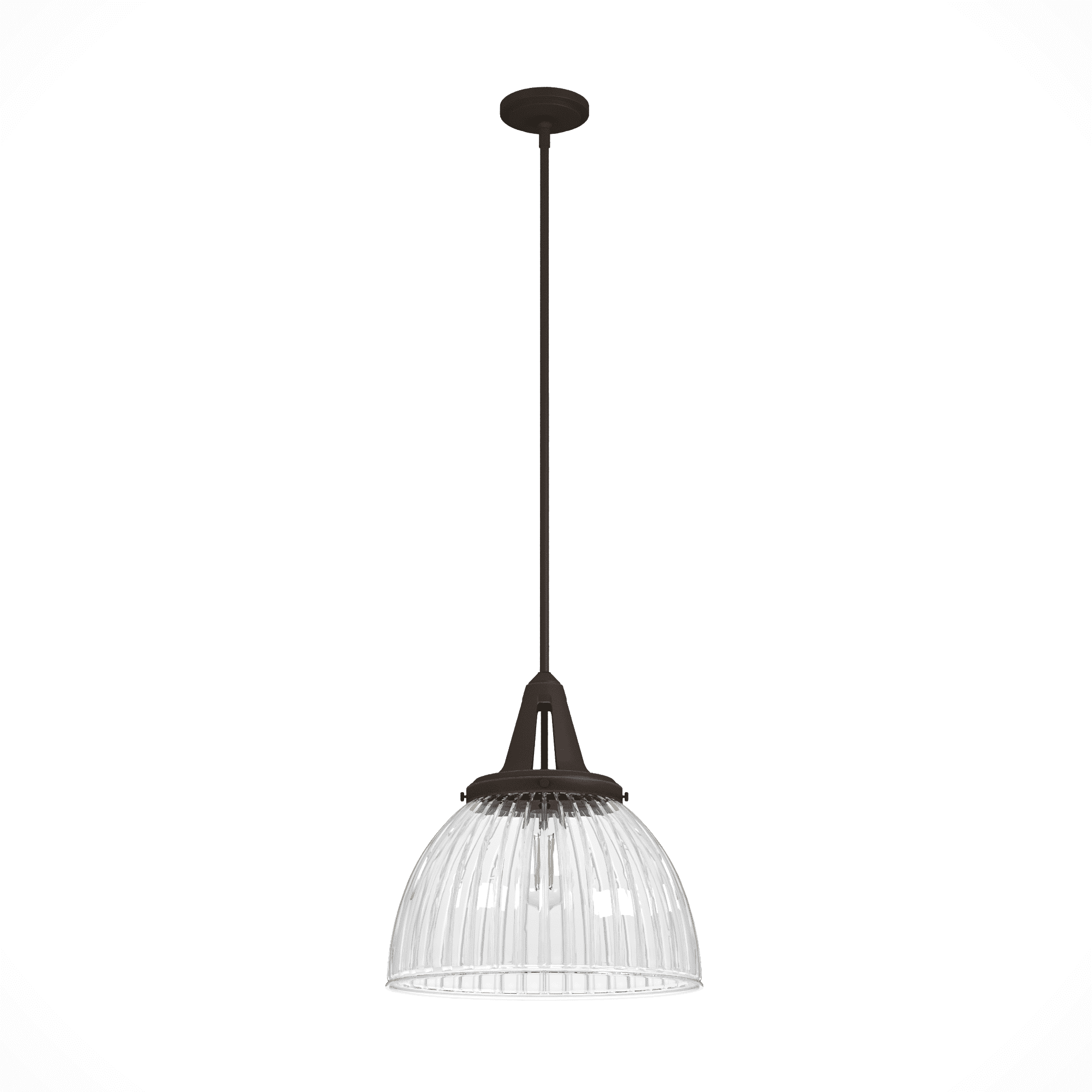 Cypress Grove 16'' Black and Clear Glass Pendant Light