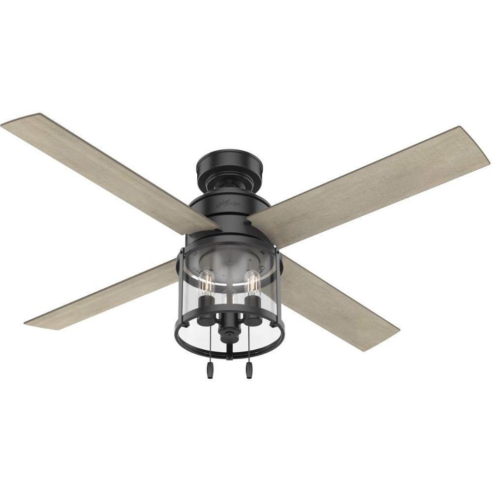 Astwood Matte Black 52" LED Ceiling Fan with Rounded Cage Design