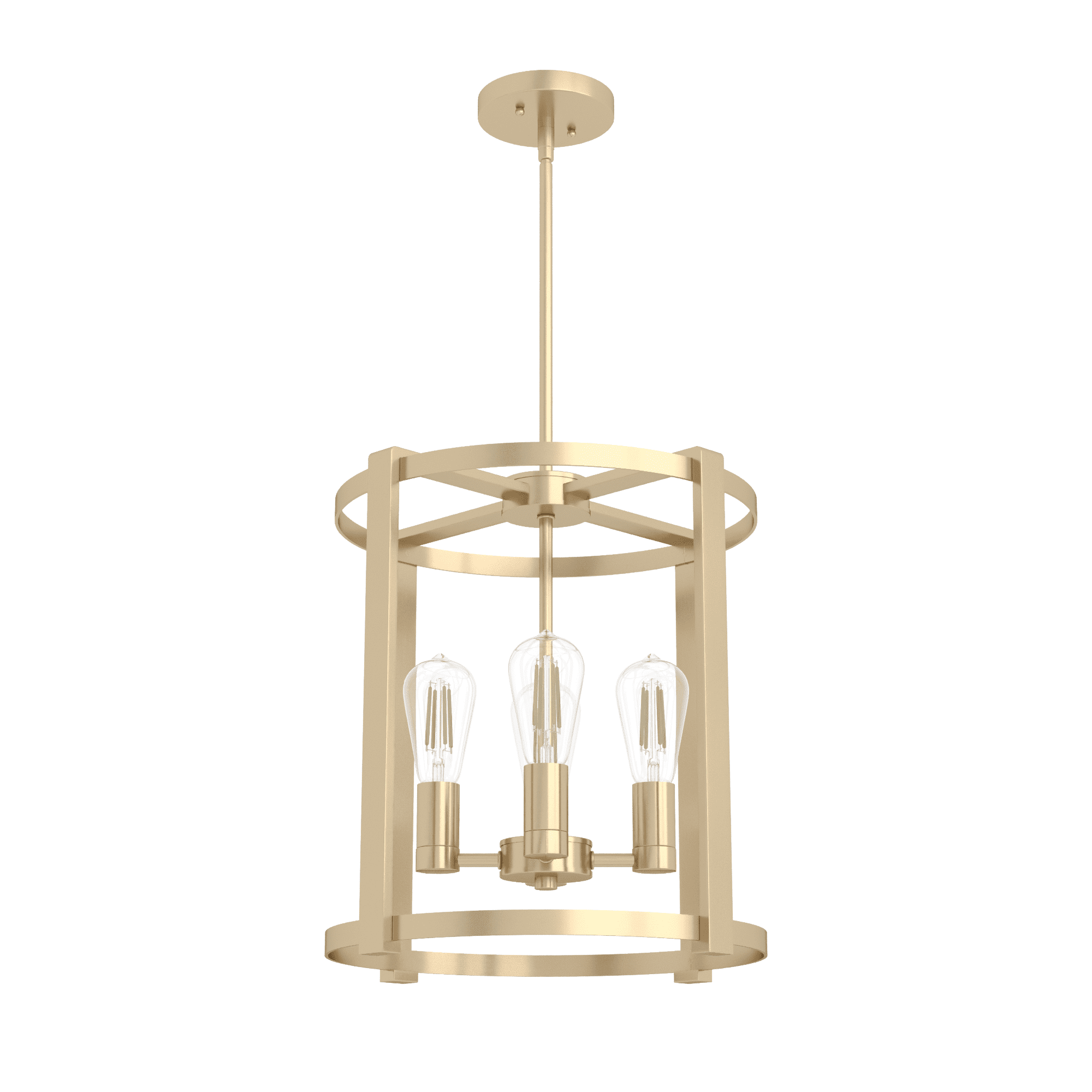 Alturas Gold 16" Modern Cage Chandelier with Art Deco Detailing